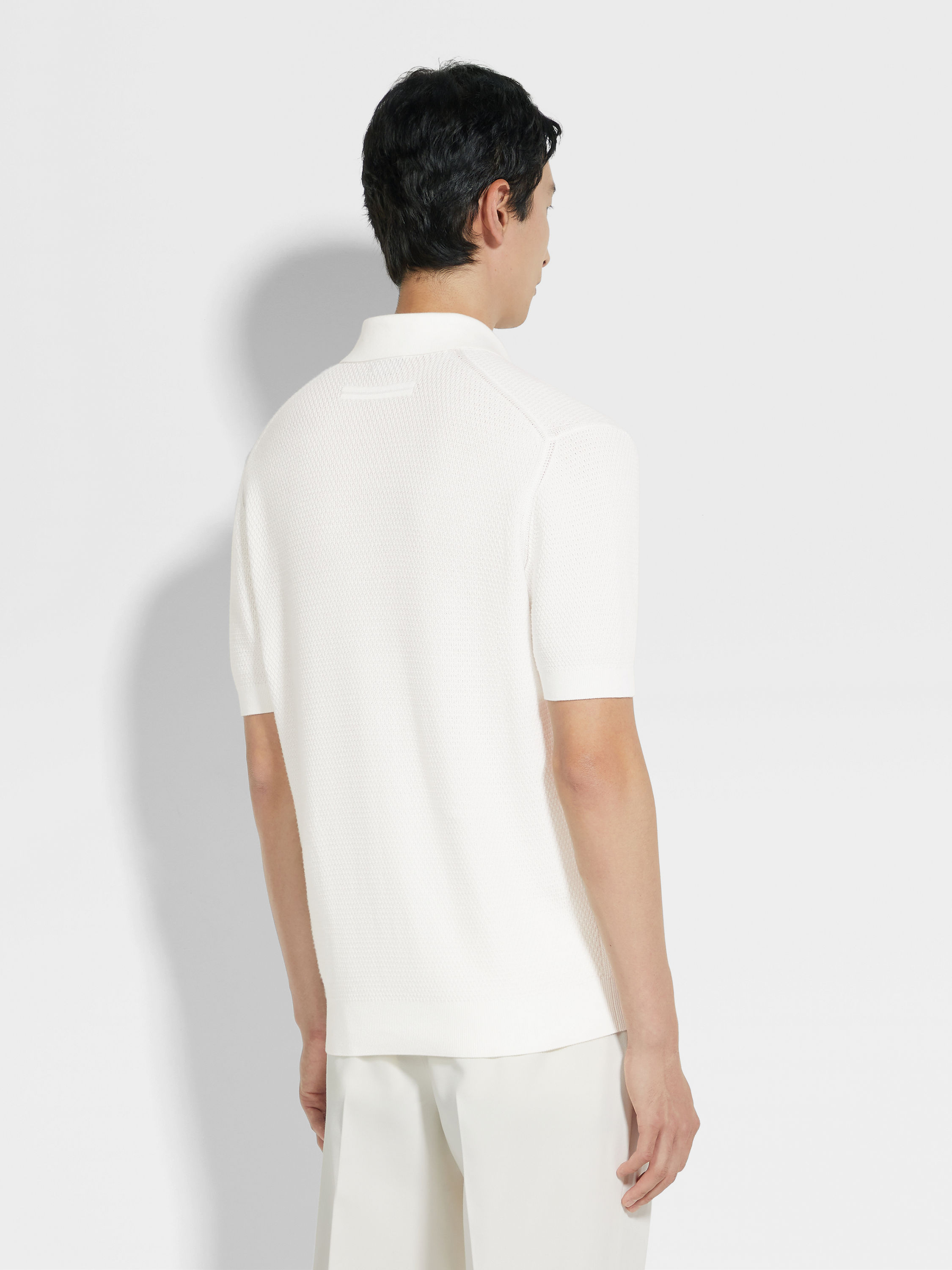 白色 Premium Cotton 棉质 Polo 衫 產品細節圖 #4