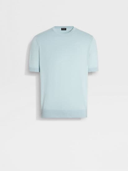 Tシャツ・カットソー ZANONE LIGHT BLUE COTTON T-SHIRT Zanone - Slim-fit IceCotton T-Shirt - light blue – Slowear