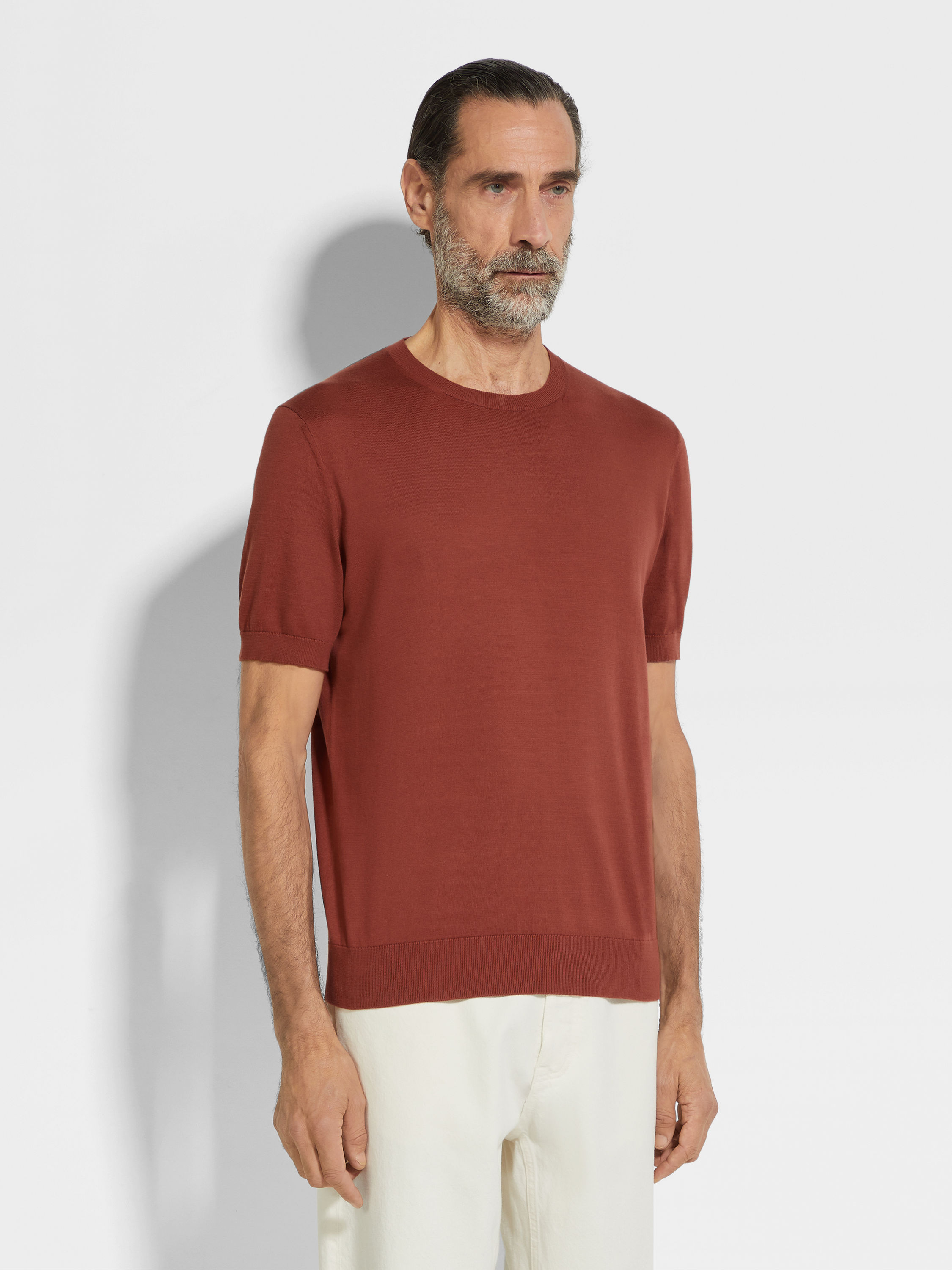 砖红色 Premium Cotton 棉质 T 恤 產品細節圖 #3