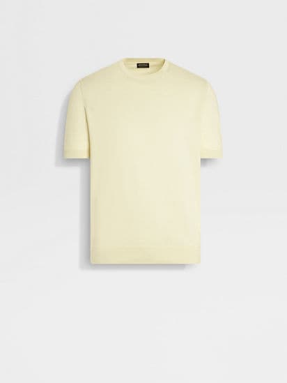 Light Yellow Premium Cotton T-shirt SS25 33941733 Zegna CN