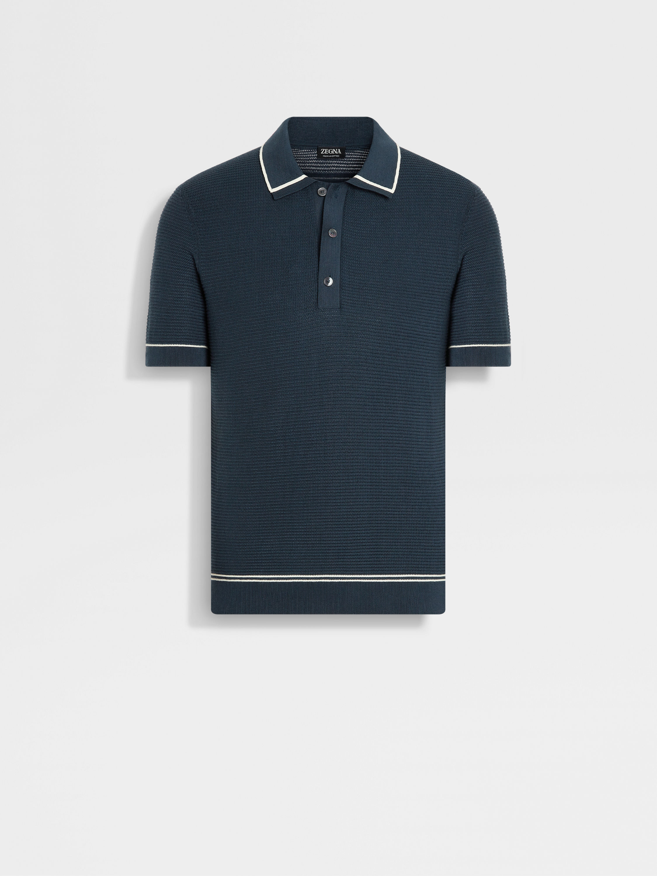 深蓝绿色 Premium Cotton 棉质 Polo 衫 产品主图