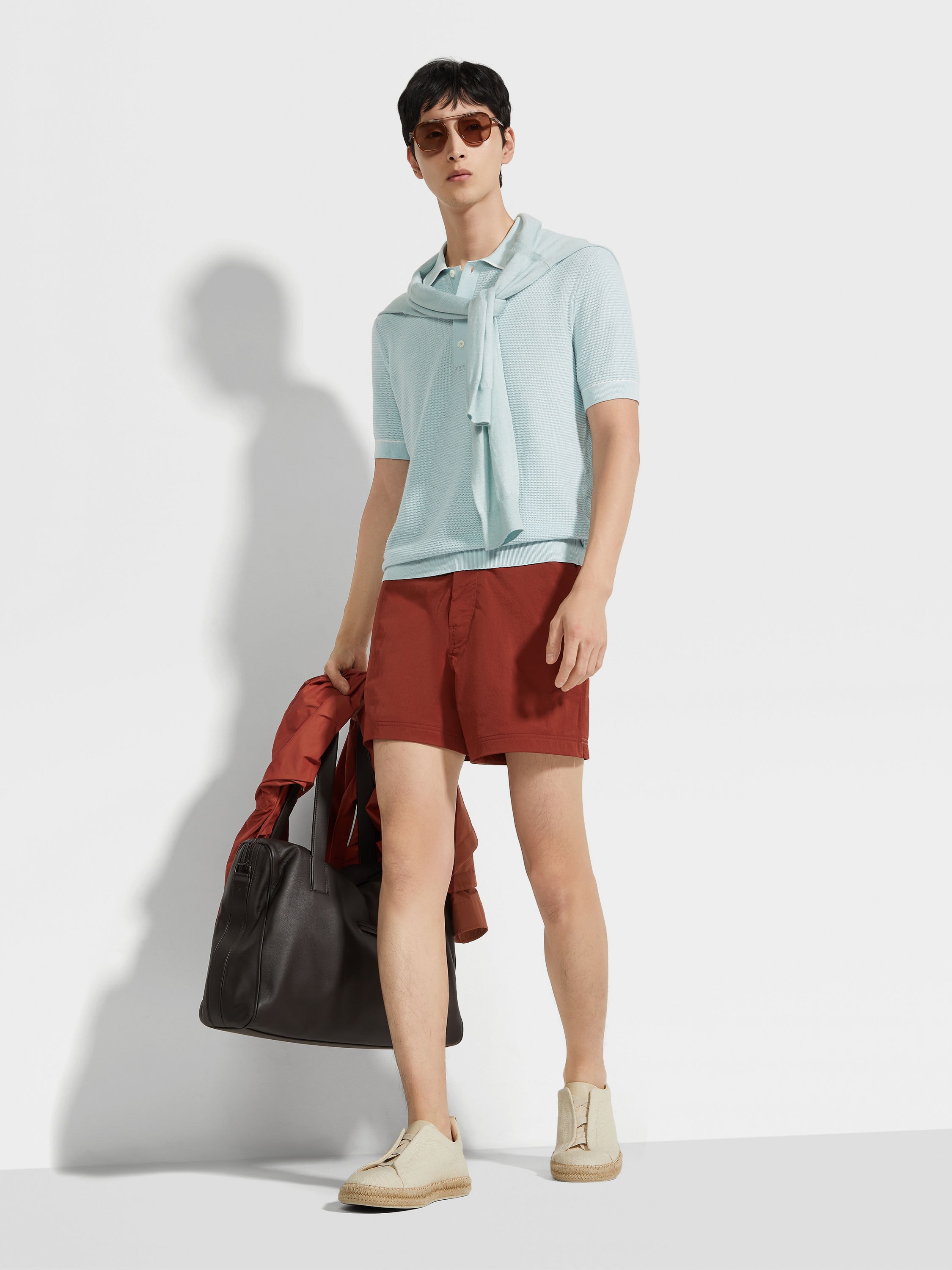 浅蓝色 Premium Cotton 棉质 Polo 衫 產品細節圖 #2