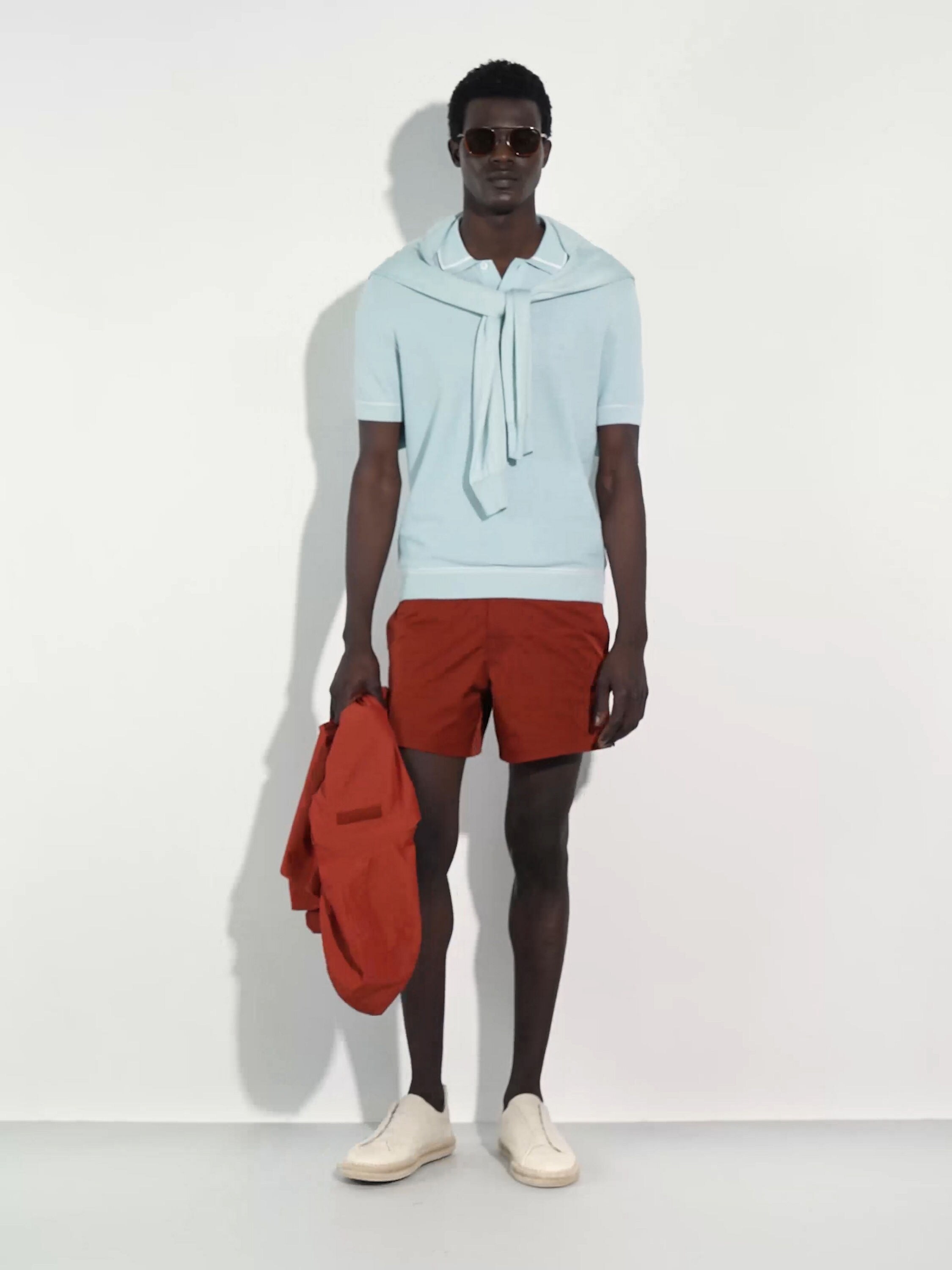 浅蓝色 Premium Cotton 棉质 Polo 衫