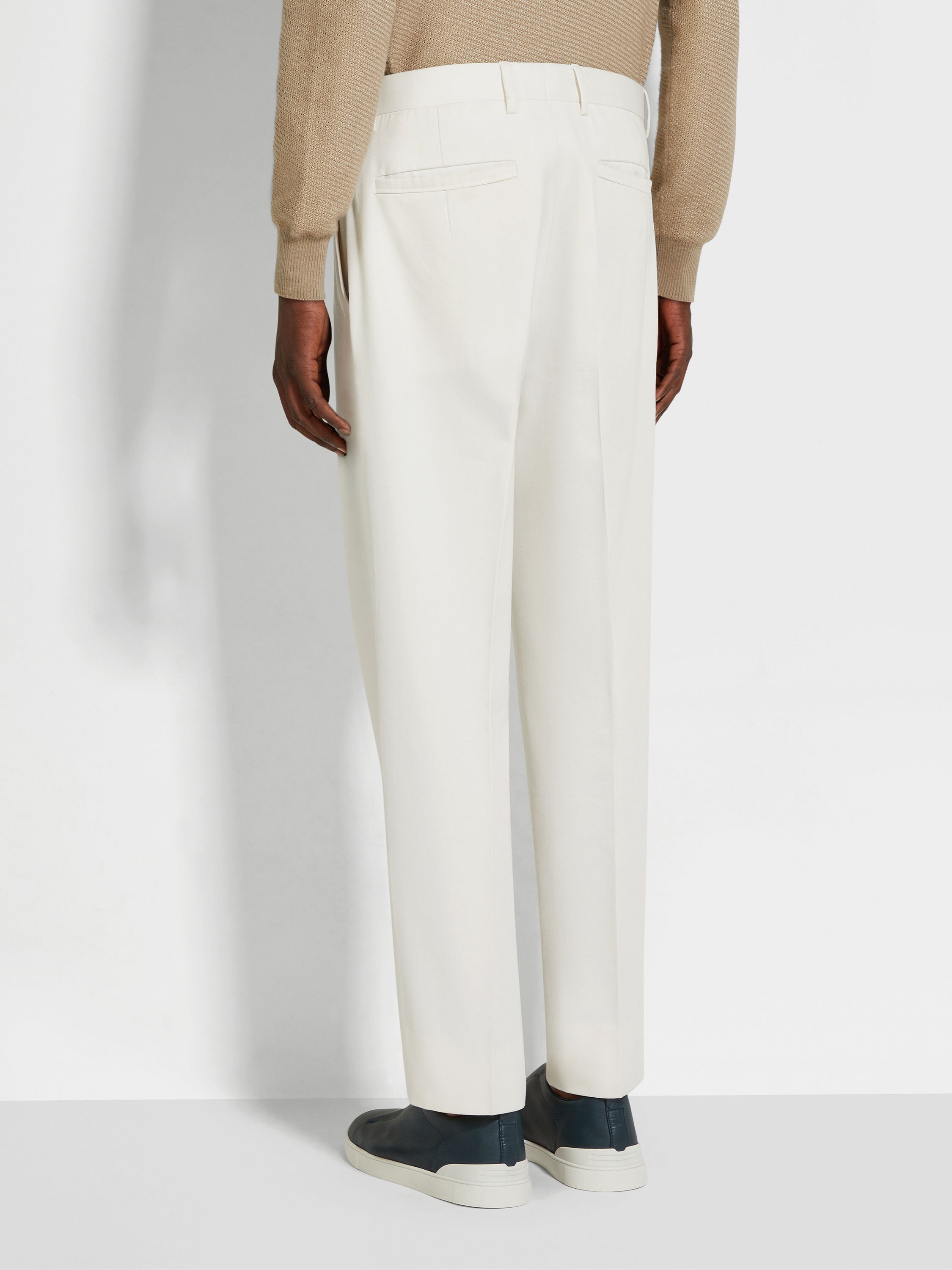 White Cotton and Wool Pants Product detail photo #5