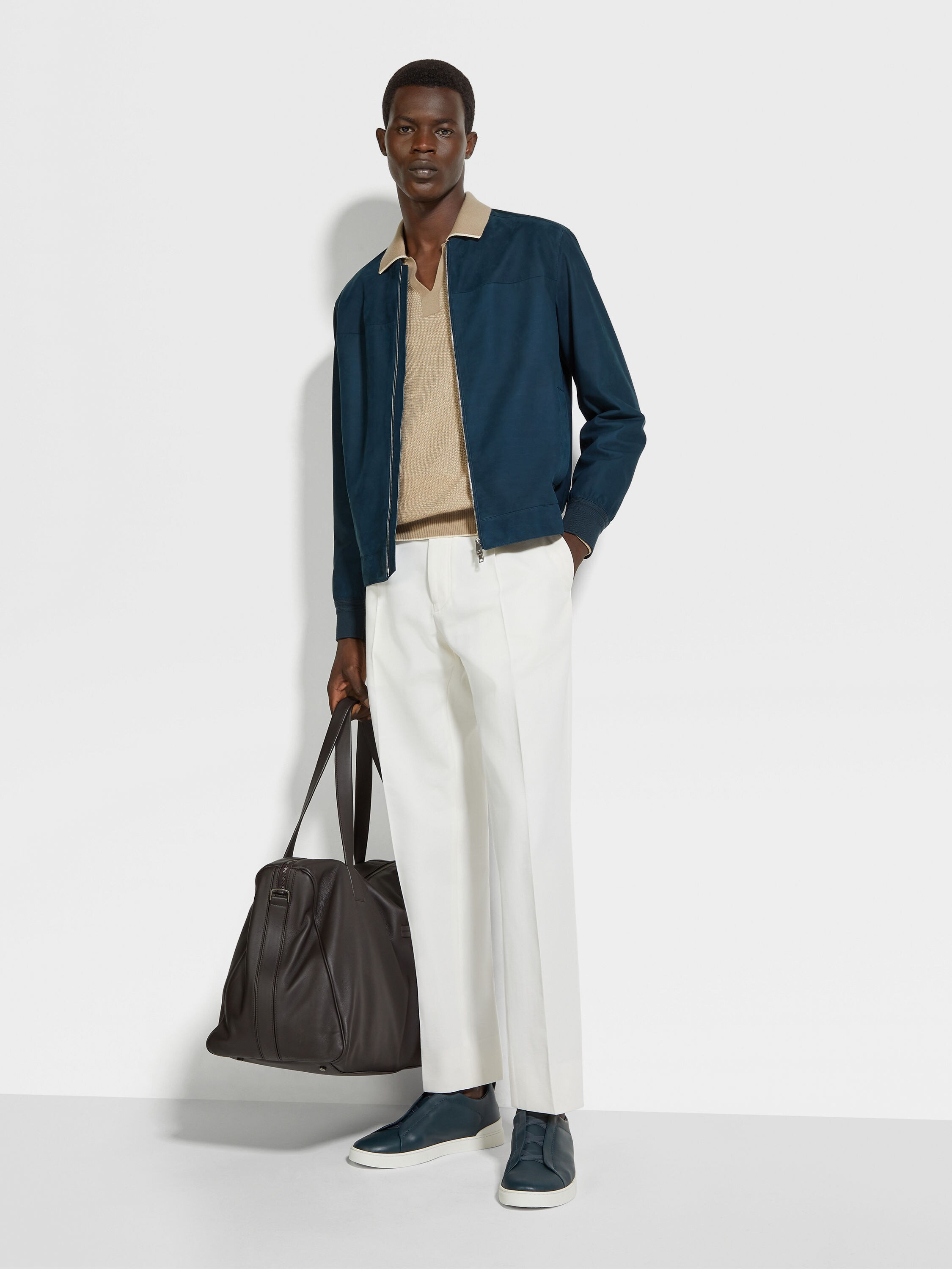 White Cotton and Wool Pants Product detail photo #2