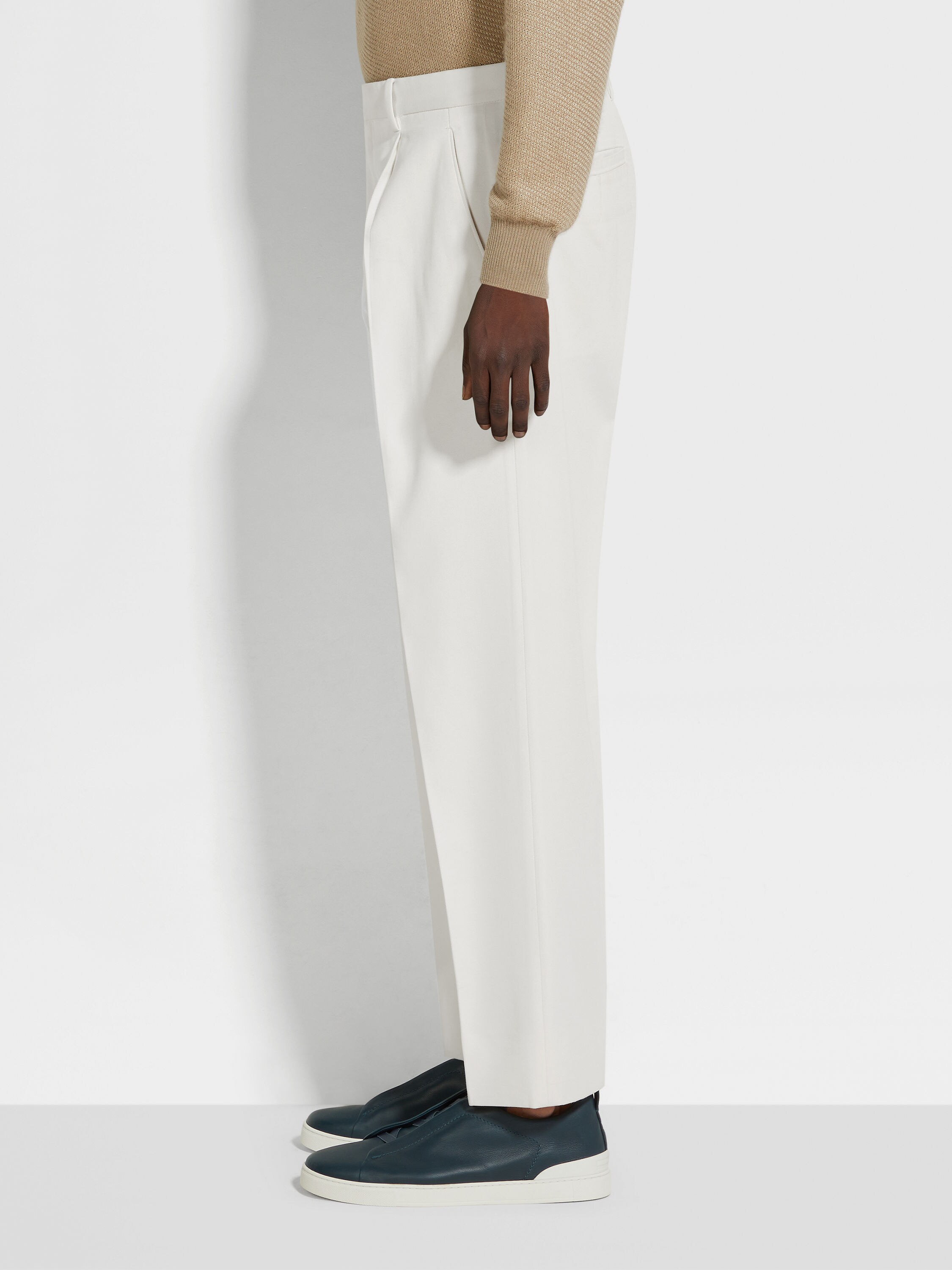 White Cotton and Wool Pants Product detail photo #3