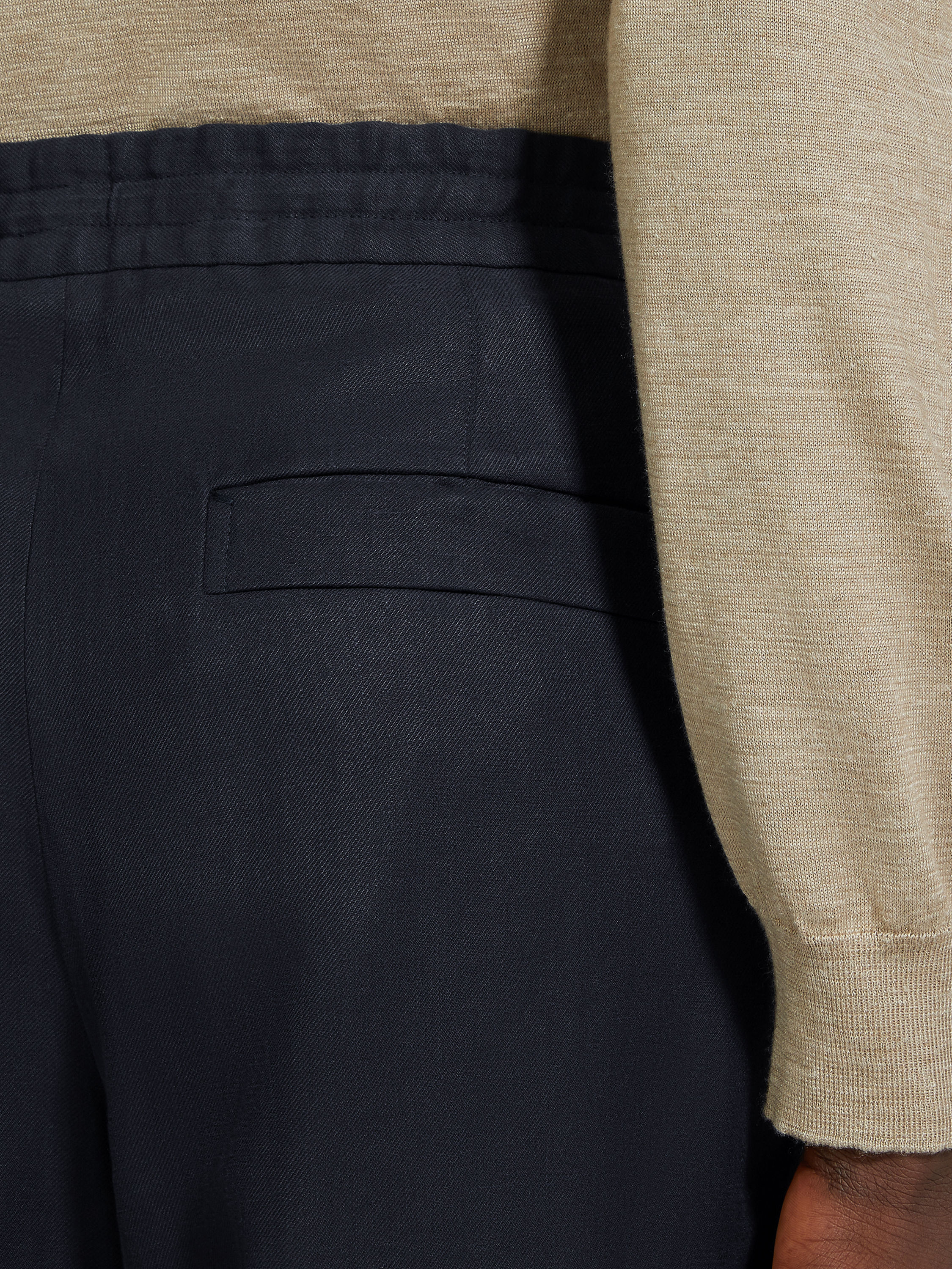 海军蓝 Oasi Lino 绿洲亚麻长裤 產品細節圖 #1