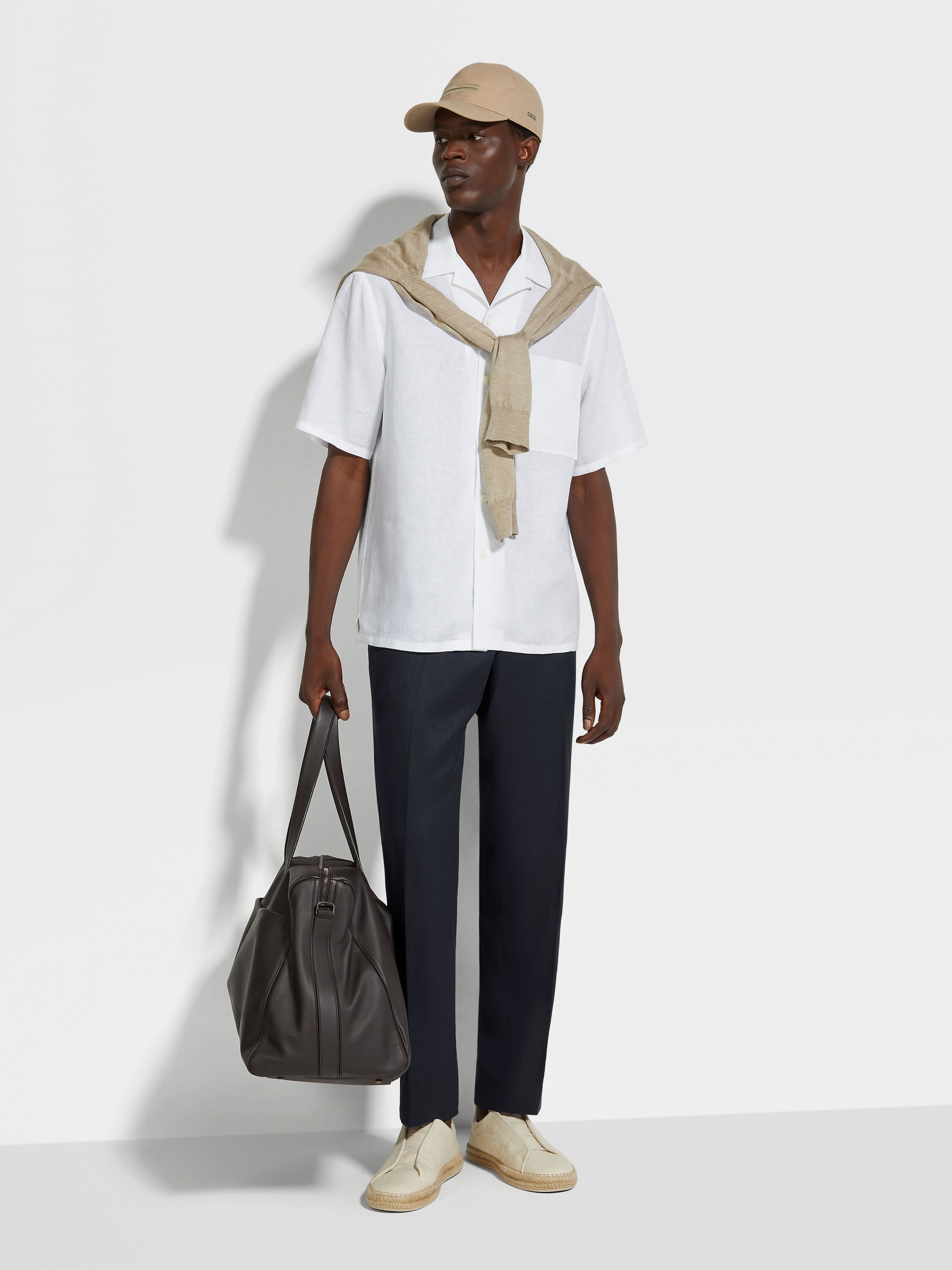 海军蓝 Oasi Lino 绿洲亚麻长裤 產品細節圖 #2