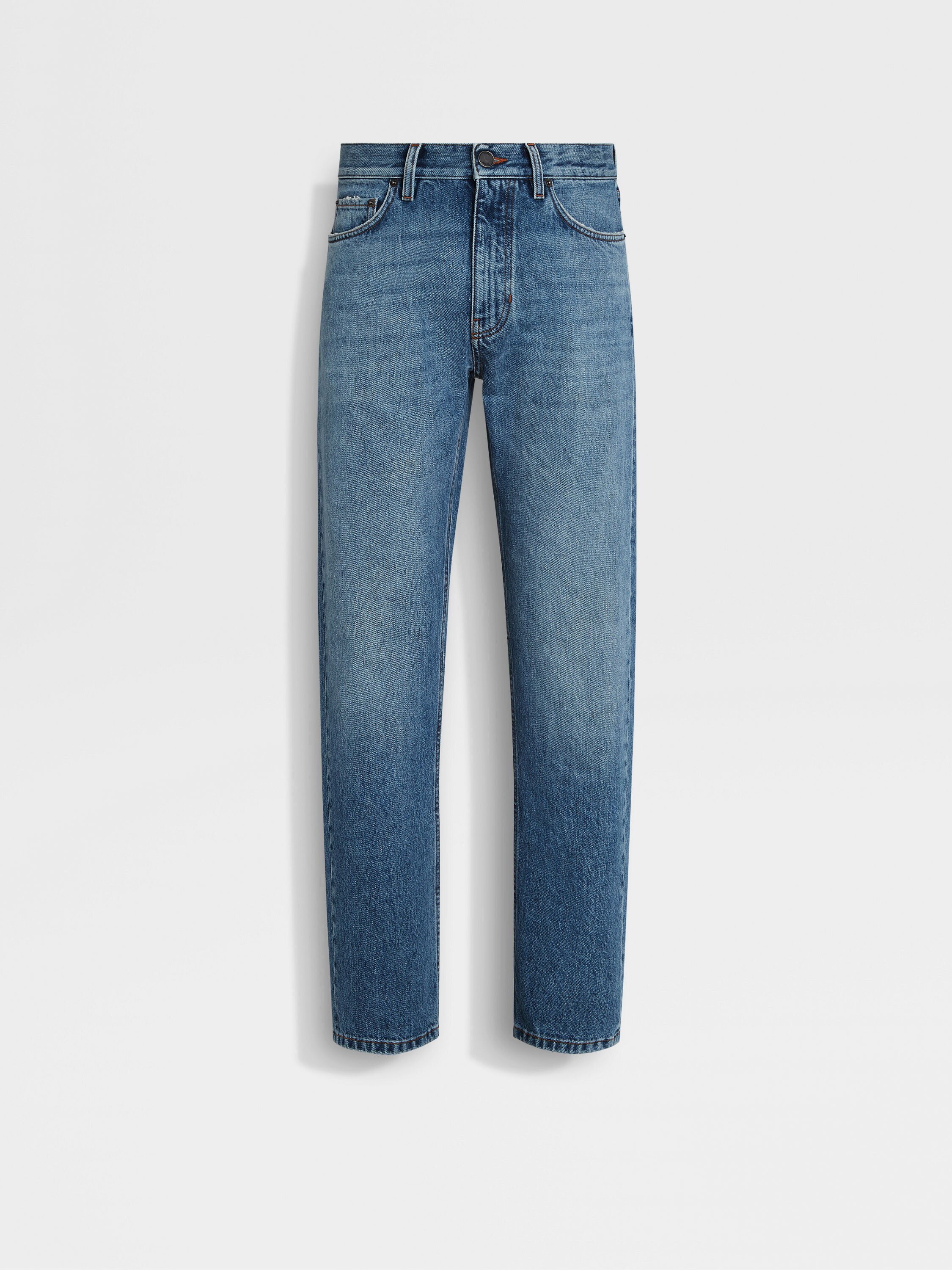 Blue Stone-washed Cotton Roccia Jeans Main product photo