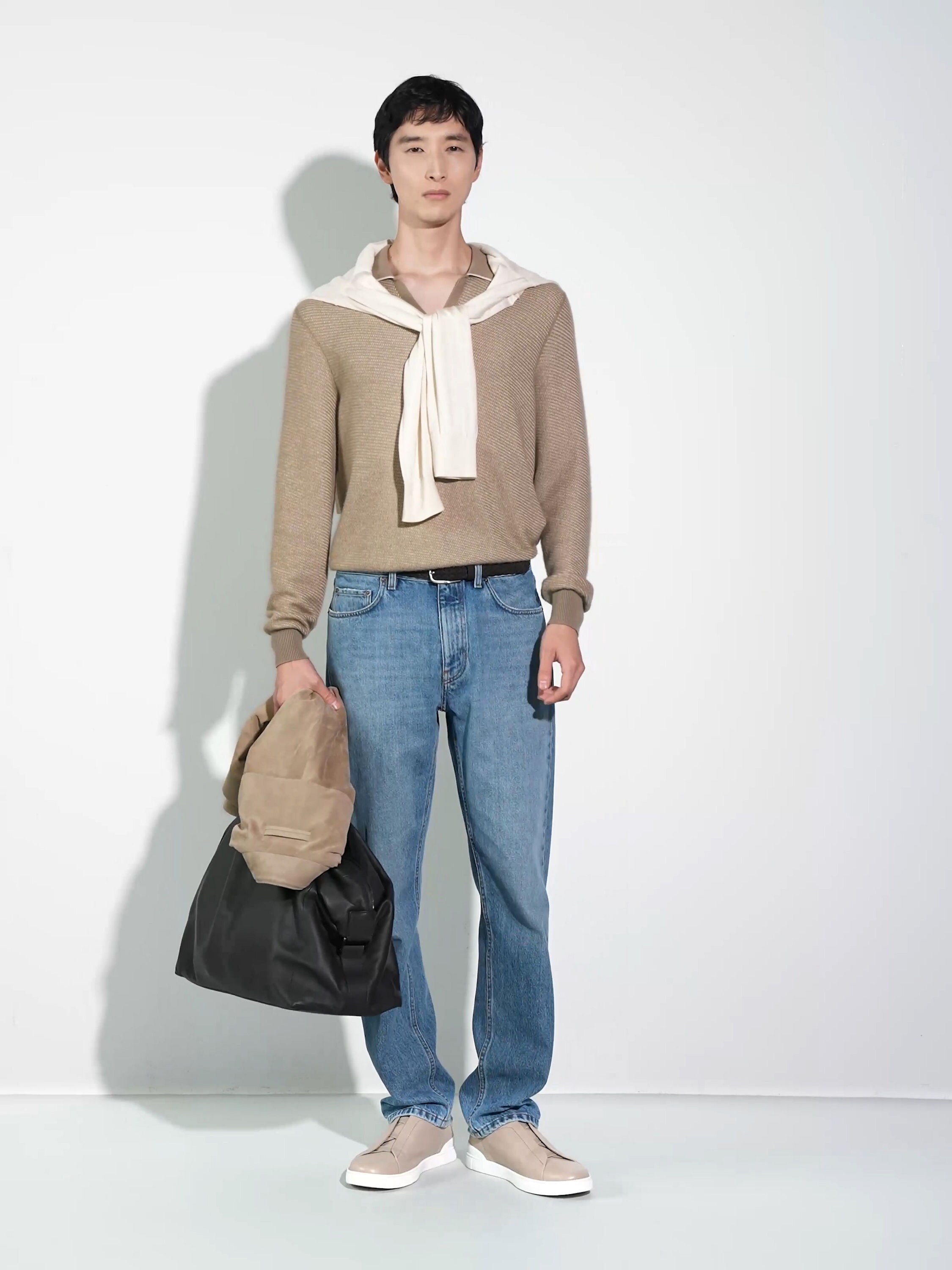 Blue Stone-washed Cotton Roccia Jeans