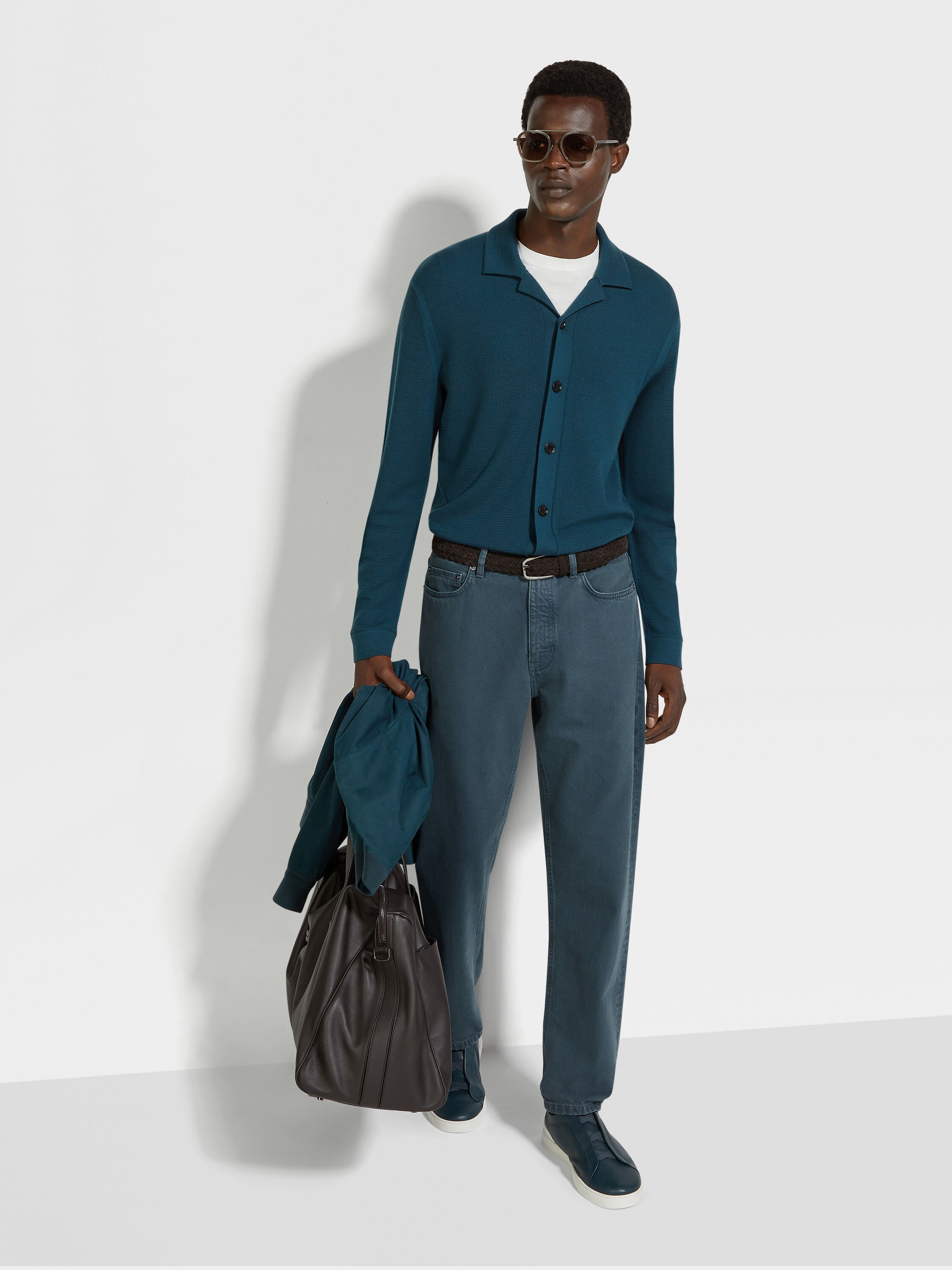 深蓝绿色羊毛衬衫 產品細節圖 #2