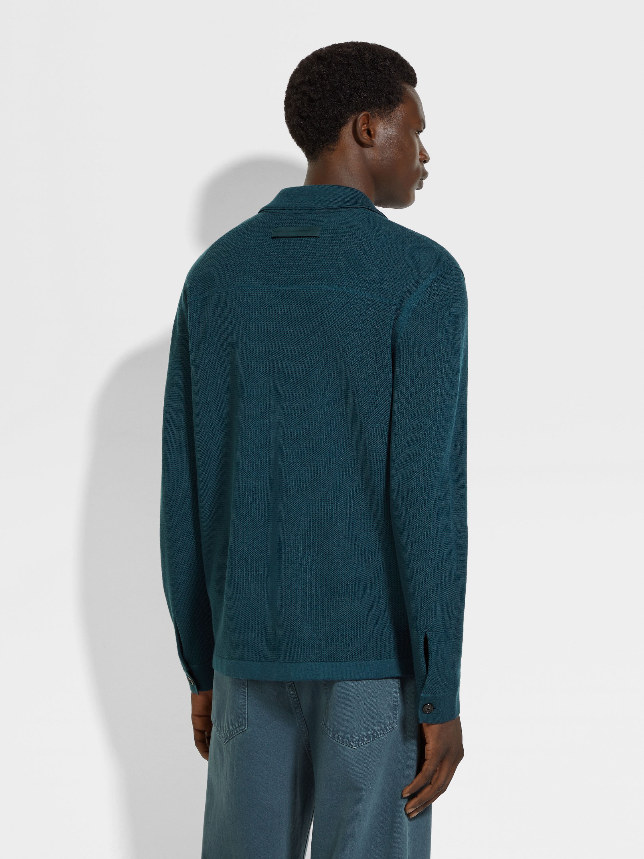 深蓝绿色羊毛衬衫 產品細節圖 #4