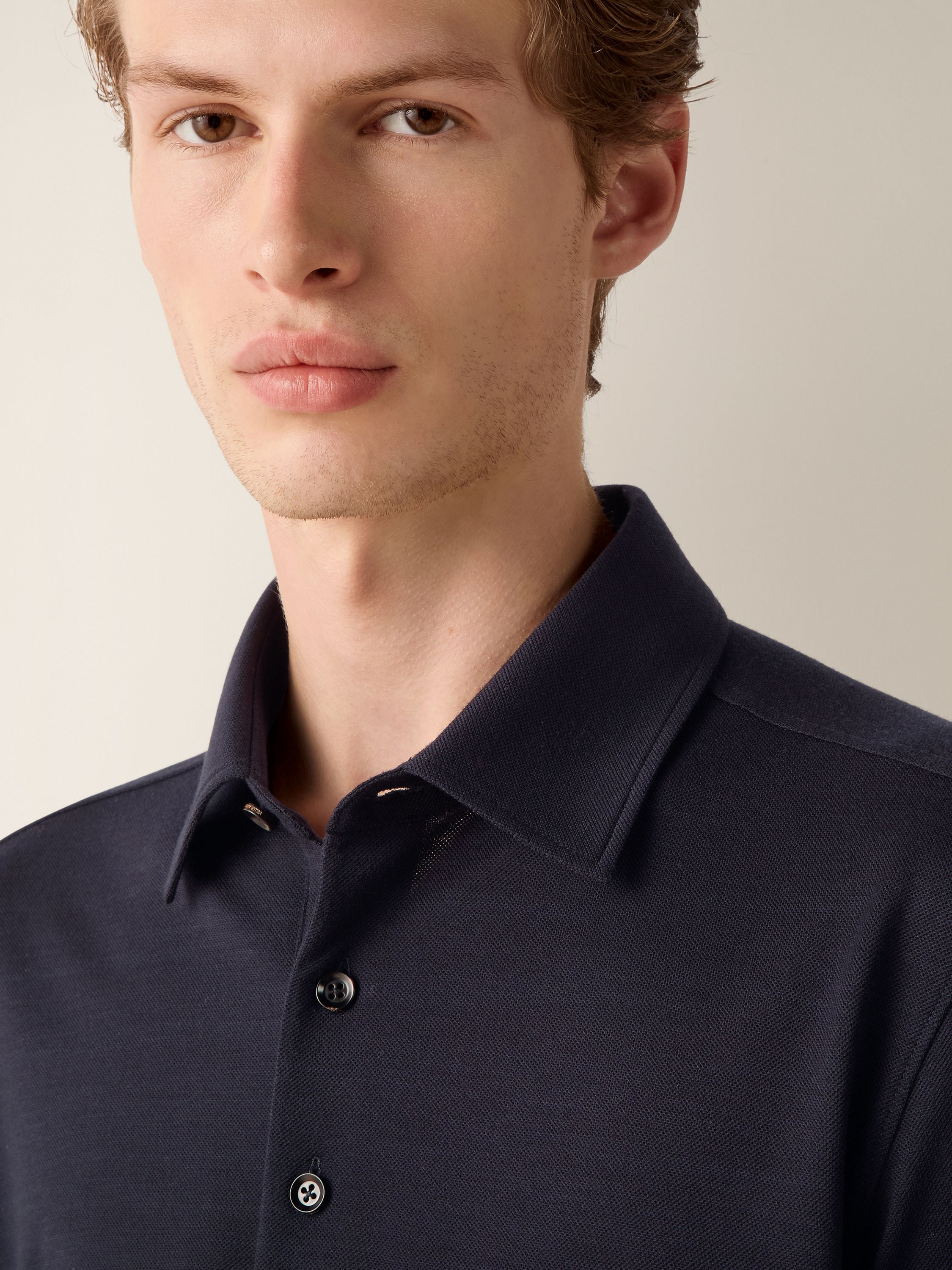 Navy Blue Vellus Aureum Polo Shirt Product detail photo #1