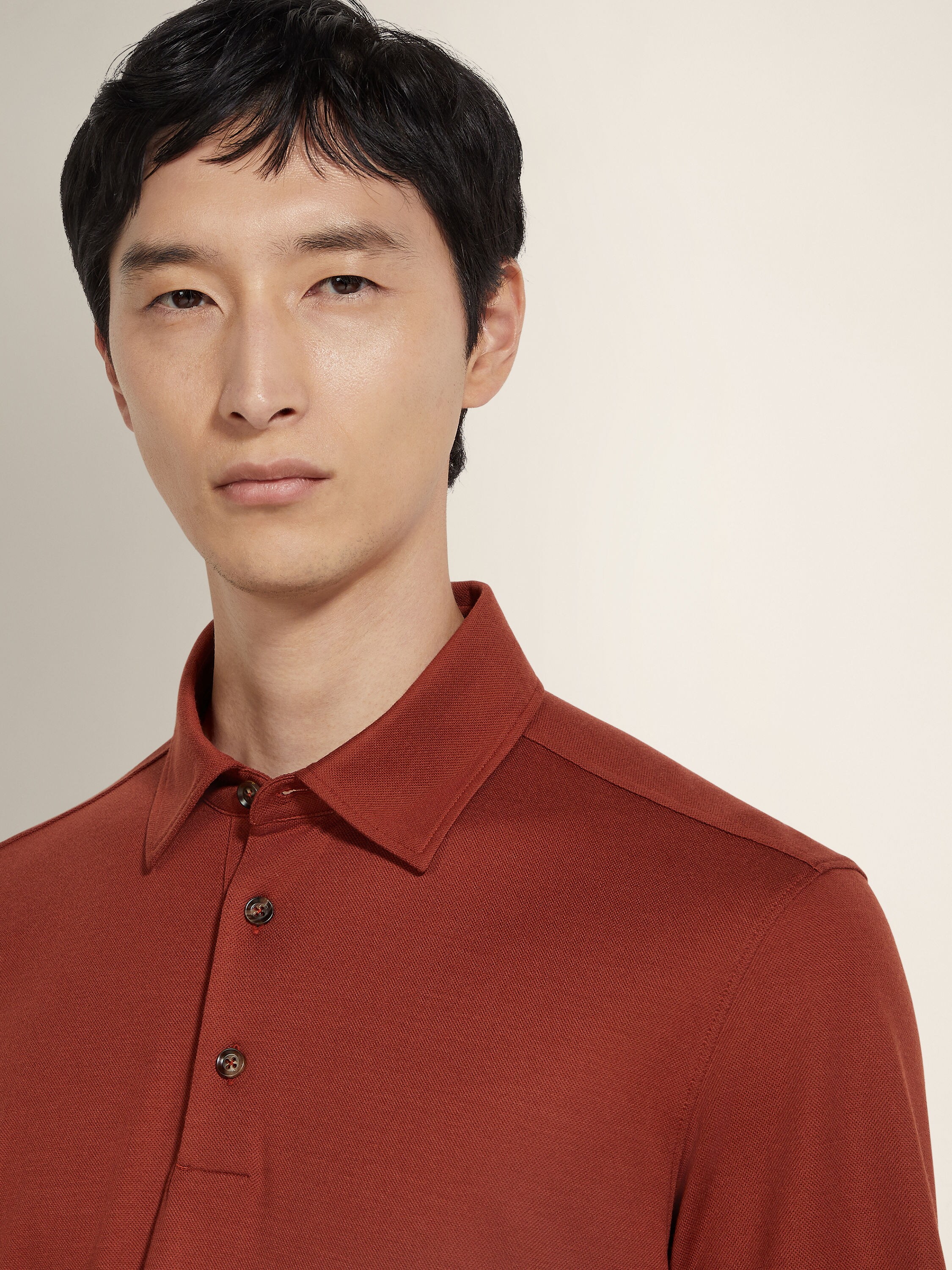 Brick Red Vellus Aureum Polo Shirt Product detail photo #1