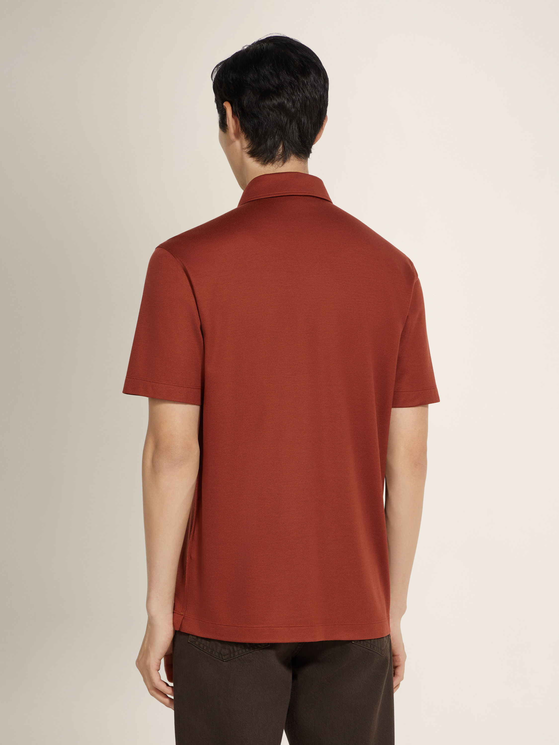 Brick Red Vellus Aureum Polo Shirt Product detail photo #4