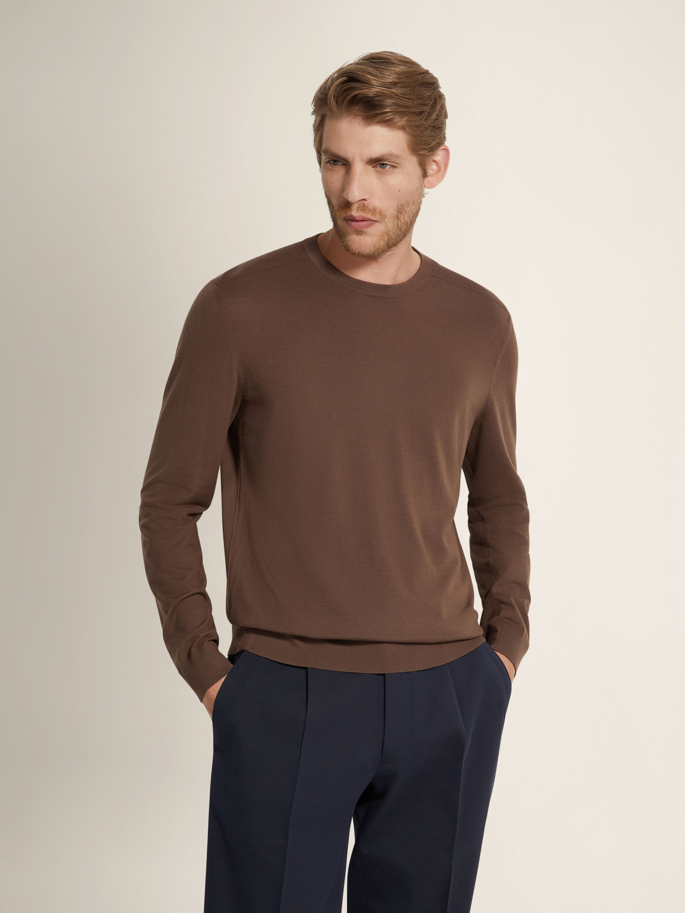 棕色 Vellus Aureum 圆领针织衫 产品细节图 #2