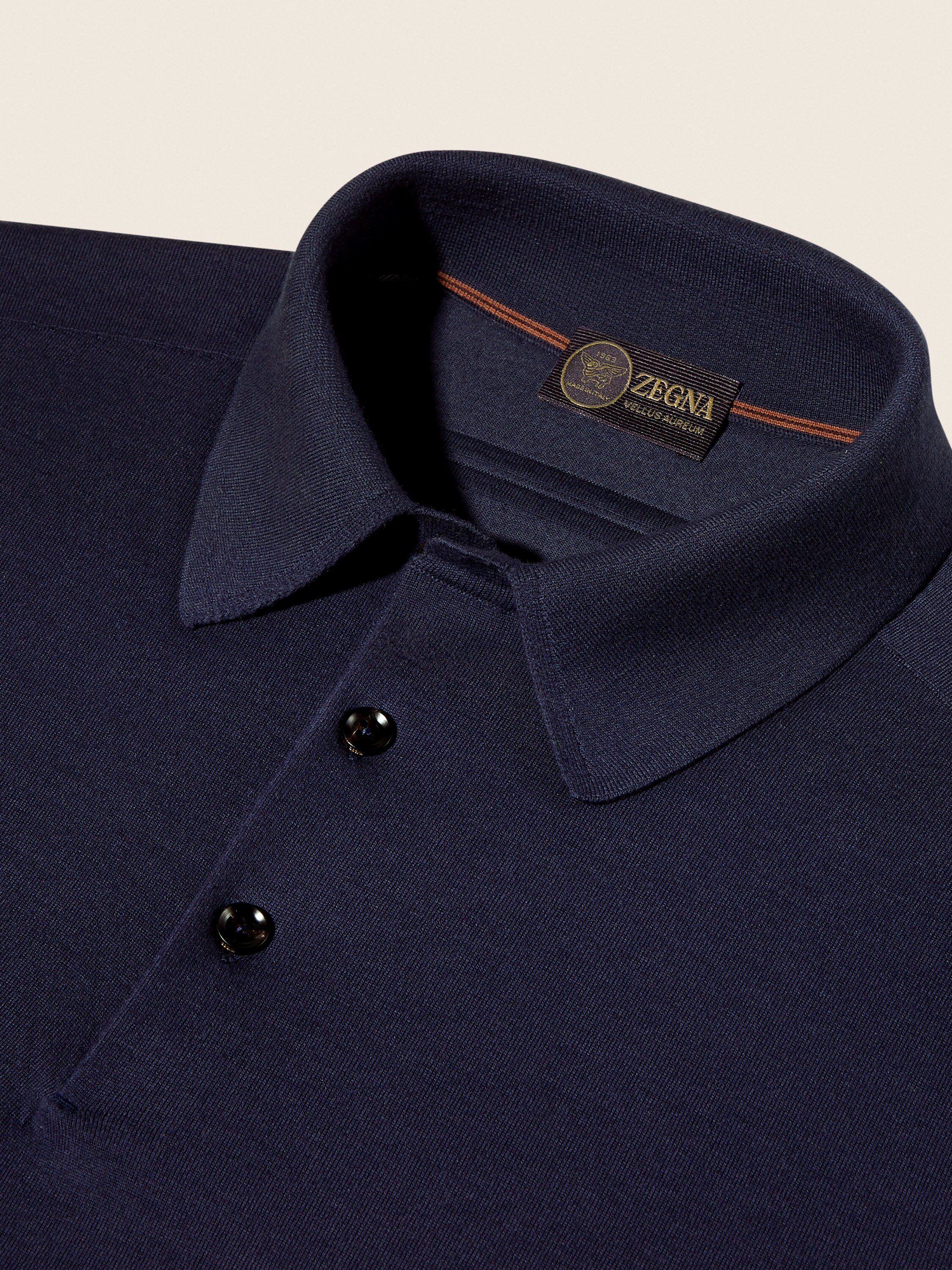 Navy Blue Vellus Aureum Polo Shirt Product detail photo #5
