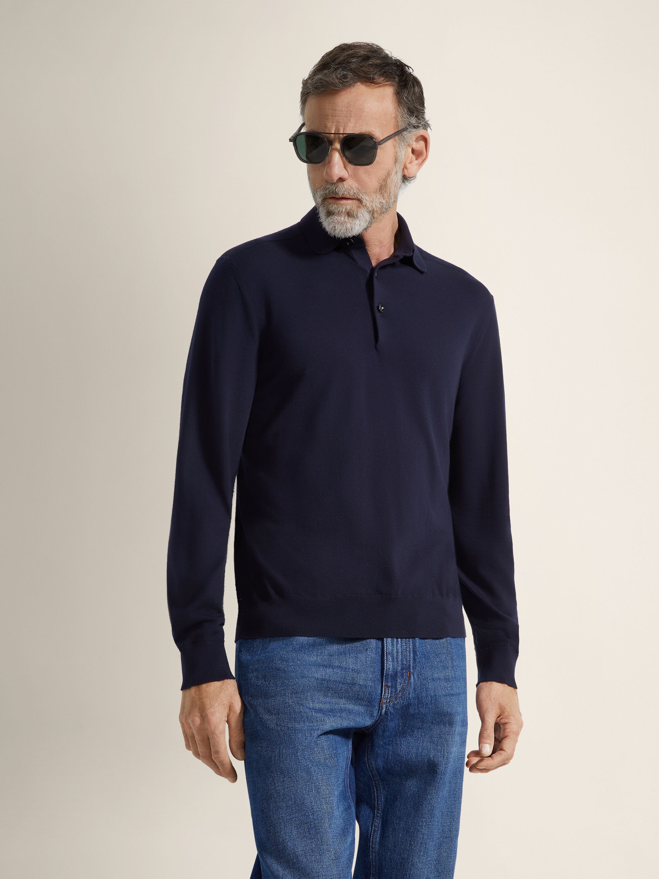 Navy Blue Vellus Aureum Polo Shirt Product detail photo #2