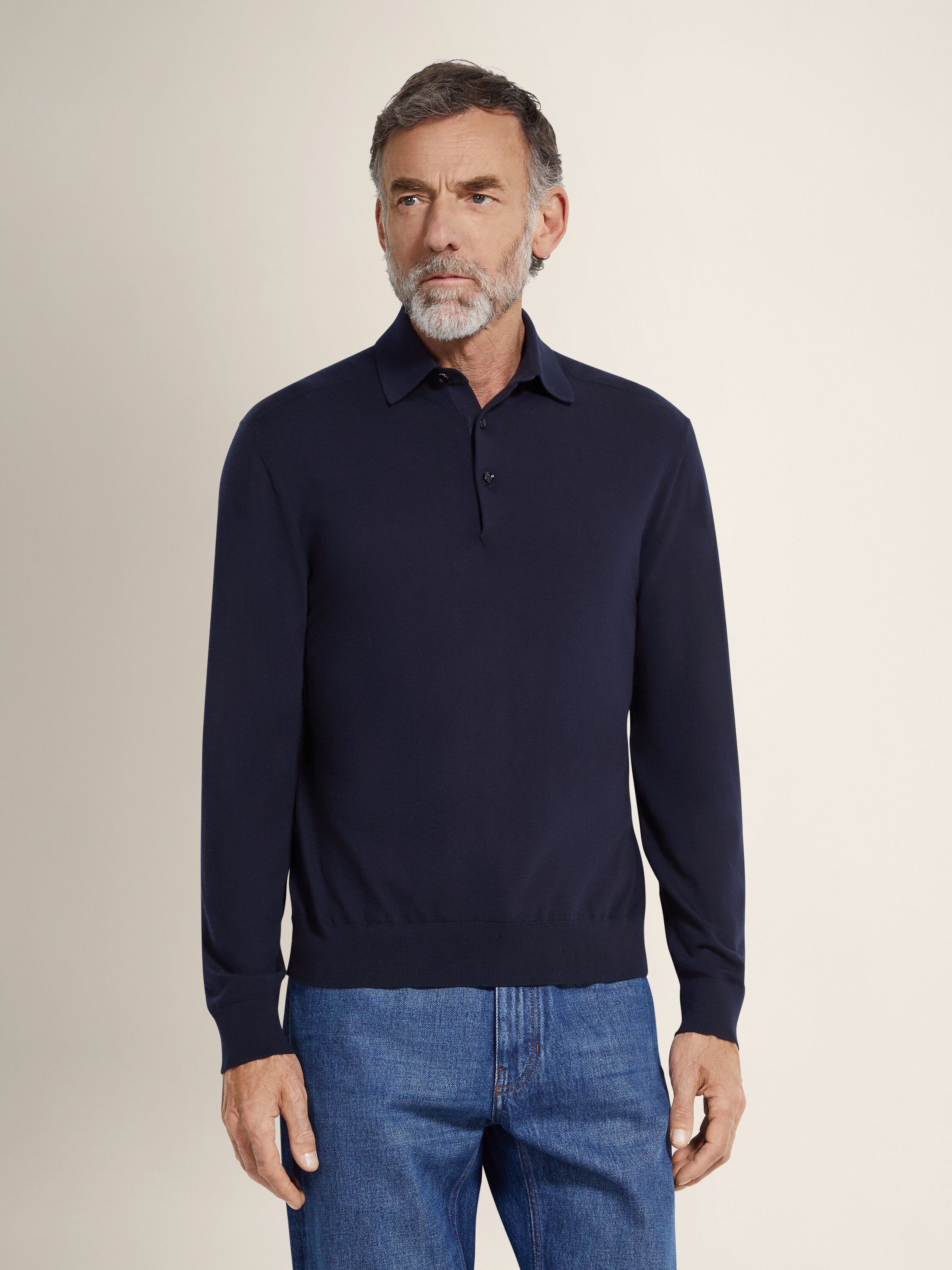 Navy Blue Vellus Aureum Polo Shirt Product detail photo #3