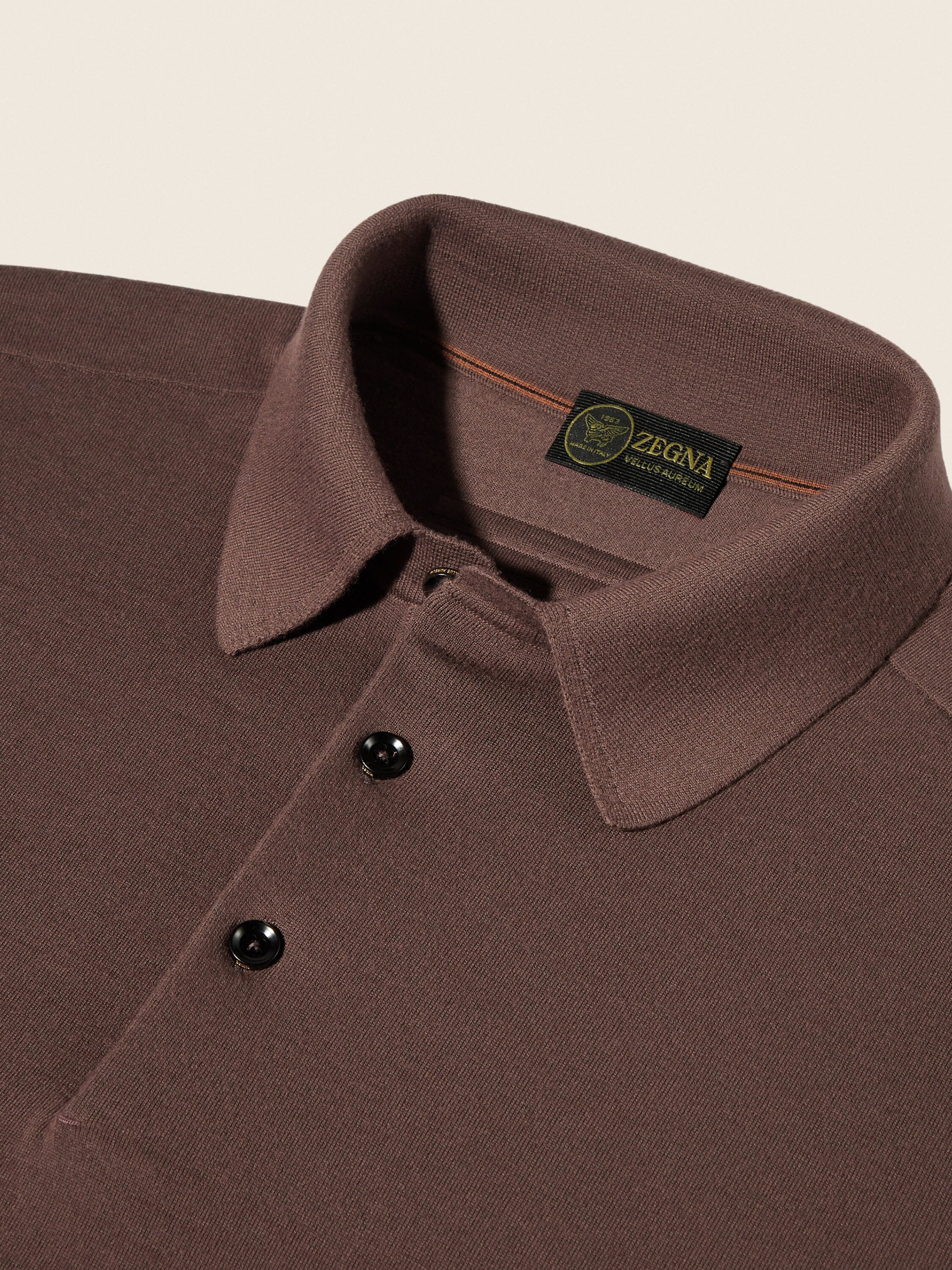 Brown Vellus Aureum Polo Shirt Product detail photo #5