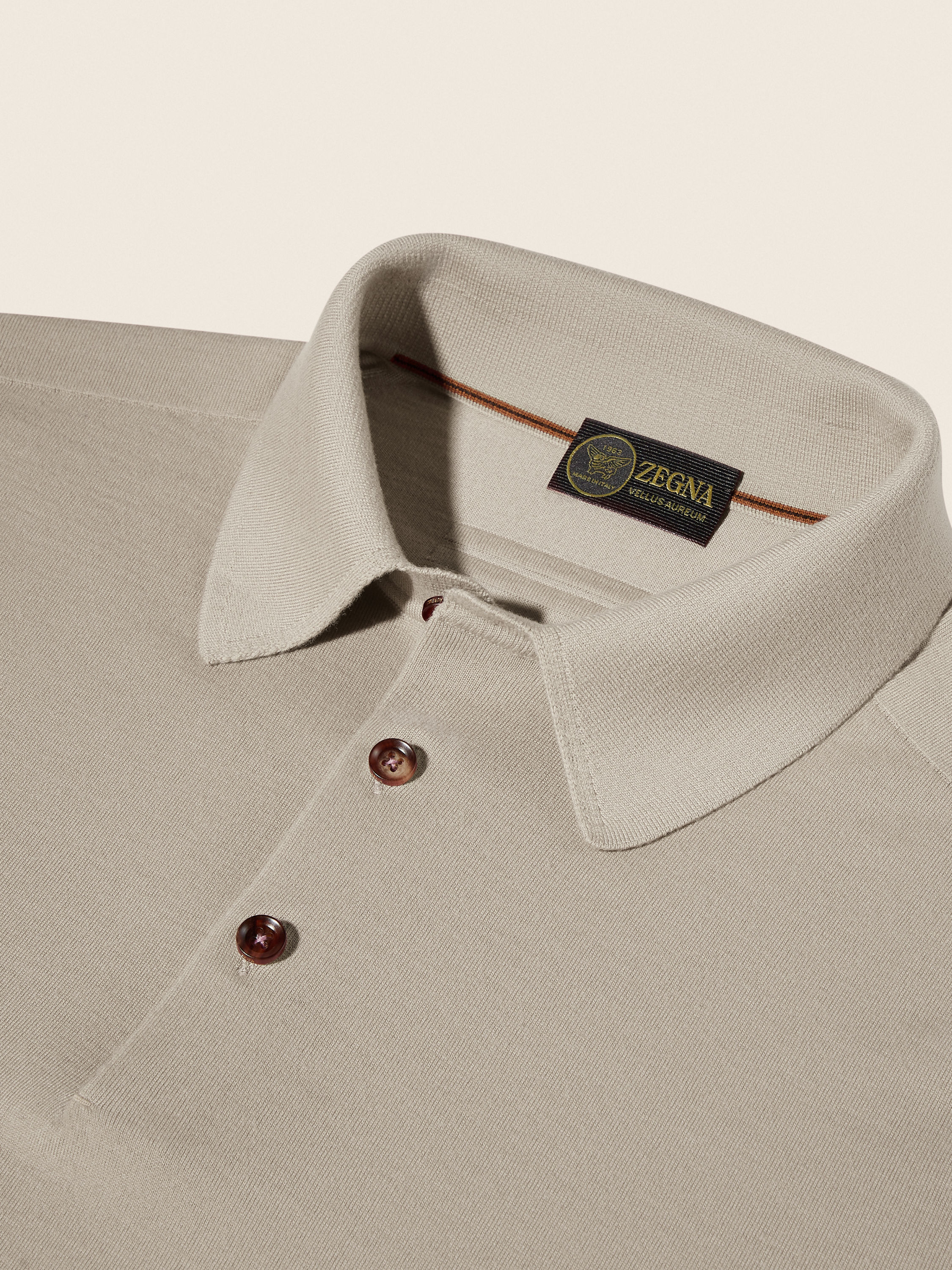 Light Taupe Vellus Aureum Polo Shirt Product detail photo #2