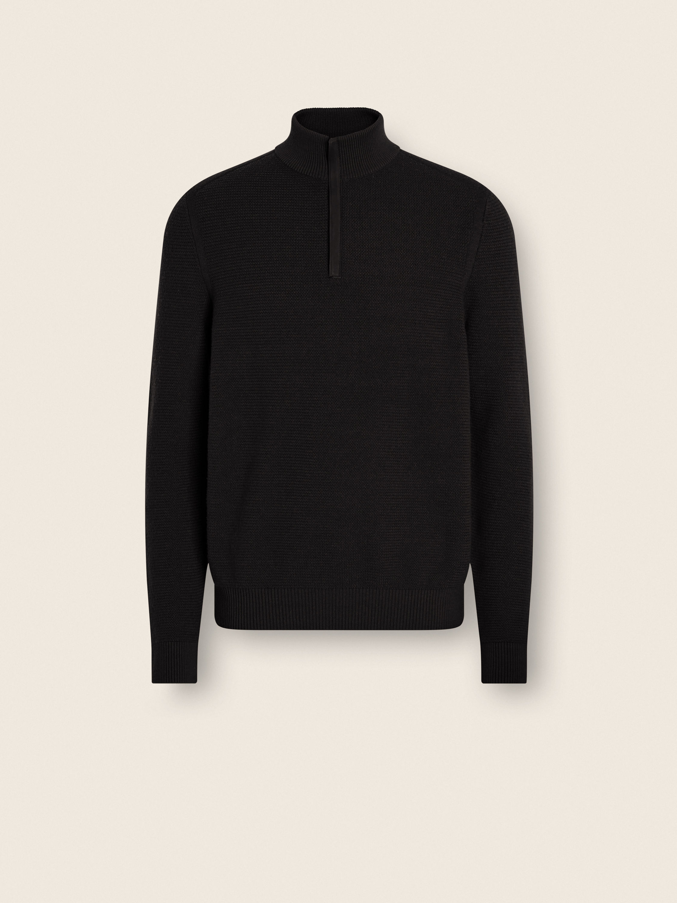 Black Vellus Aureum Zip Mock Neck Sweater Product detail photo #1
