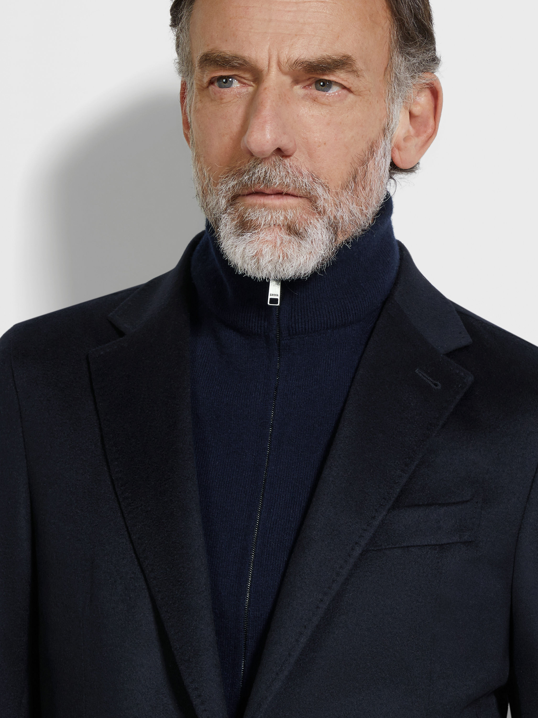 Navy Blue Oasi Cashmere Jacket Product detail photo #2