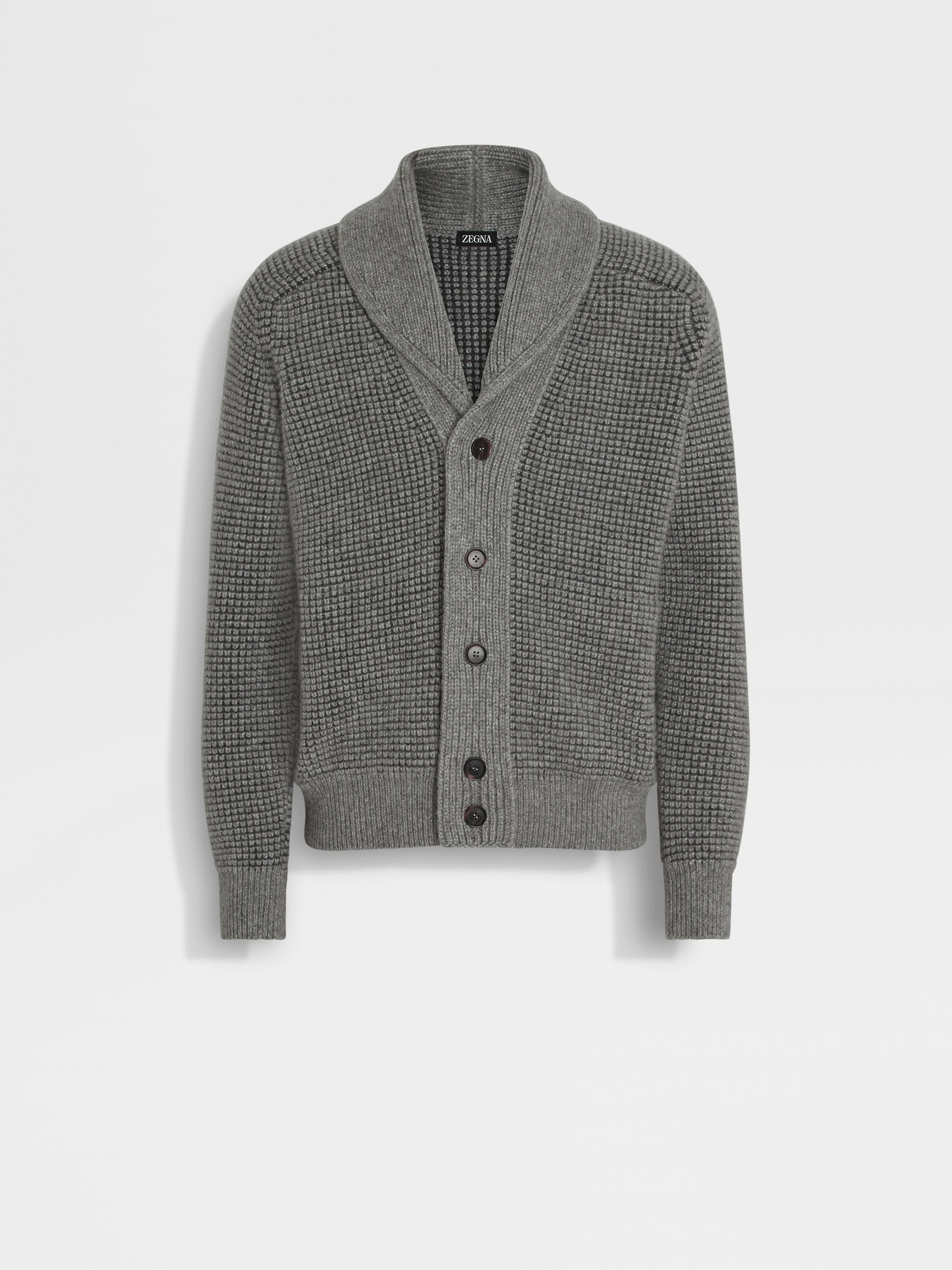 Grey Mélange Cashmere and Mohair Cardigan Main product photo