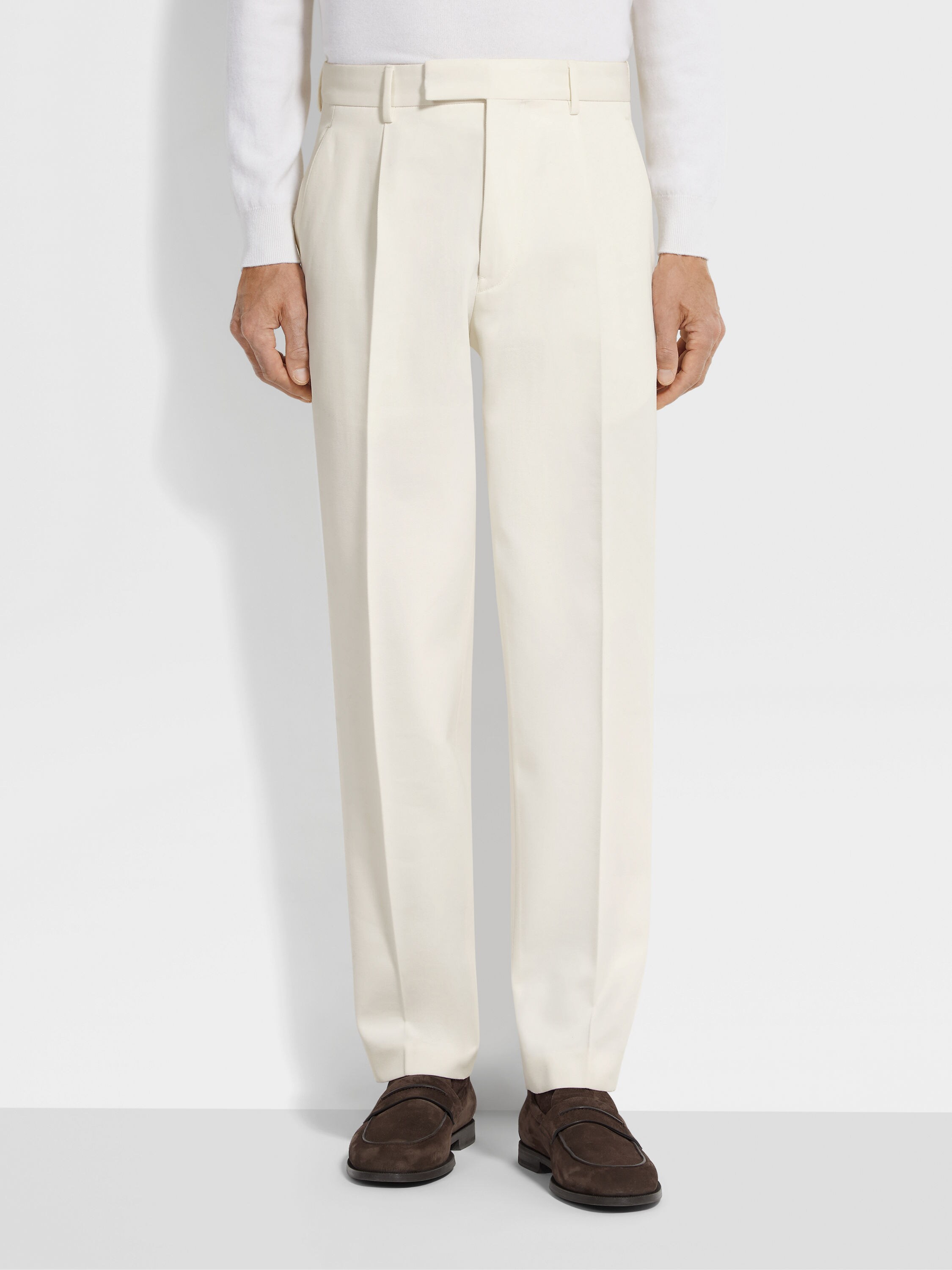 White Cotton and Wool Pants Product detail photo #3