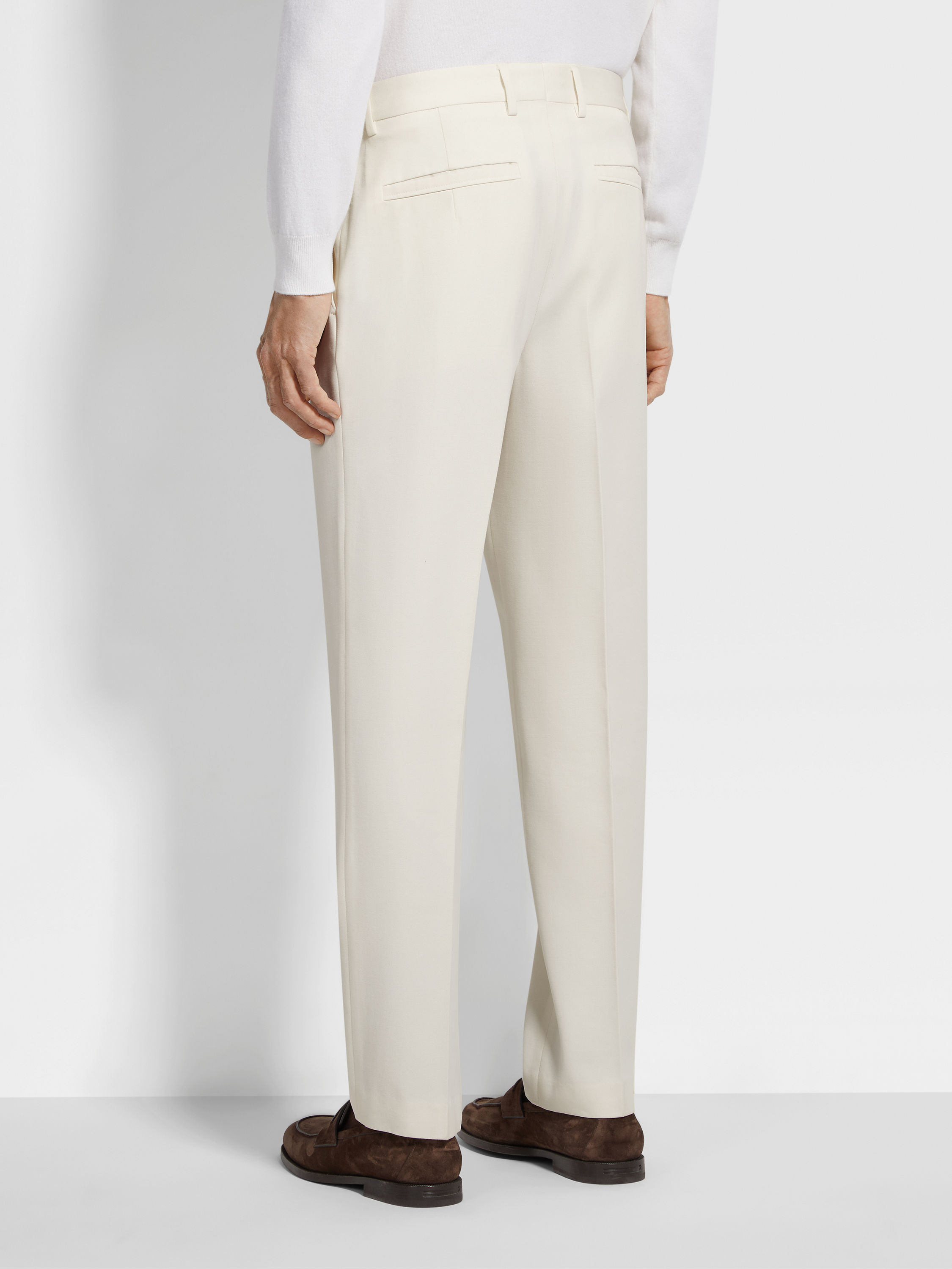 White Cotton and Wool Pants Product detail photo #4