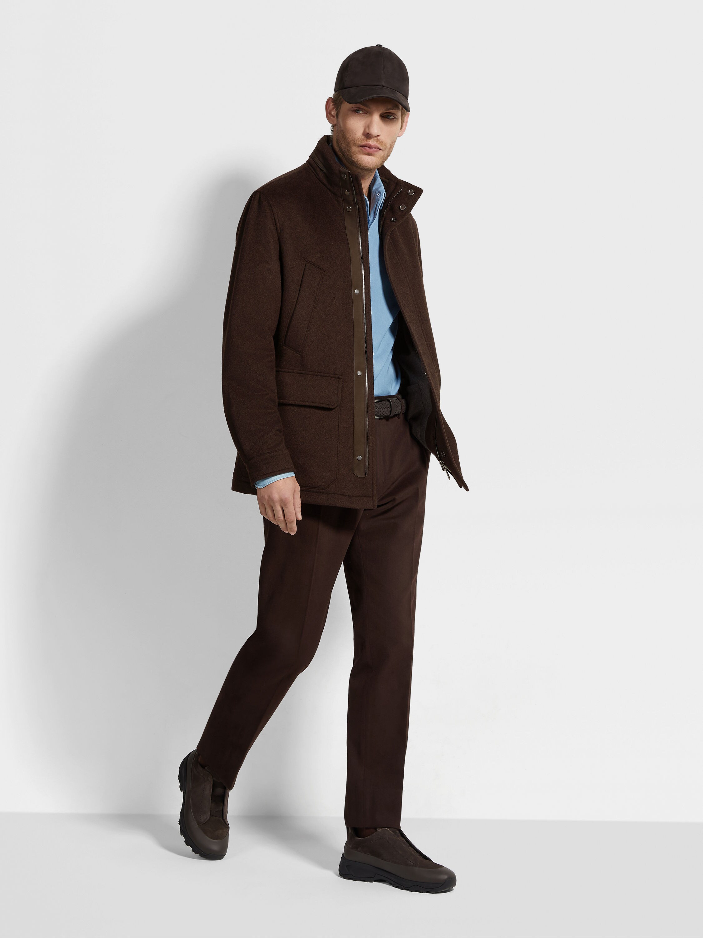 Dark Brown Cotton and Cashmere Pants Product detail photo #2