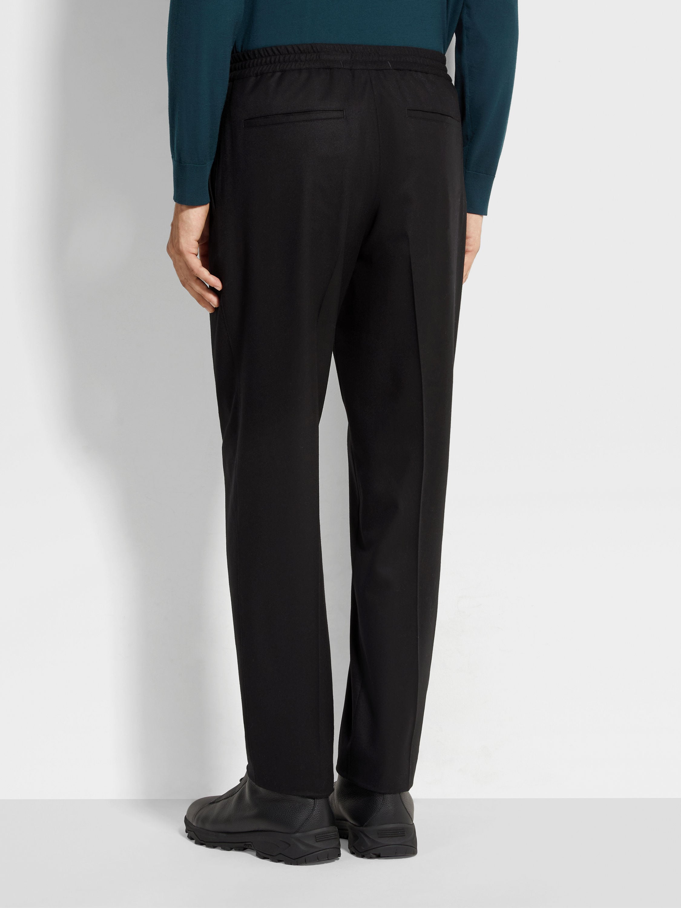 Black 15milmil15 Wool Silk and Cashmere Pants Product detail photo #5