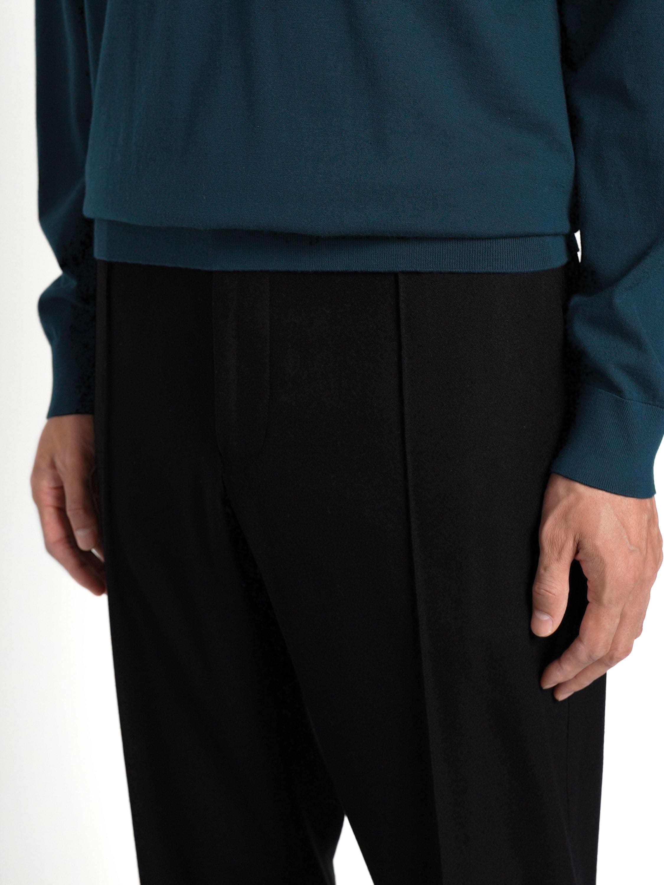 Black 15milmil15 Wool Silk and Cashmere Pants