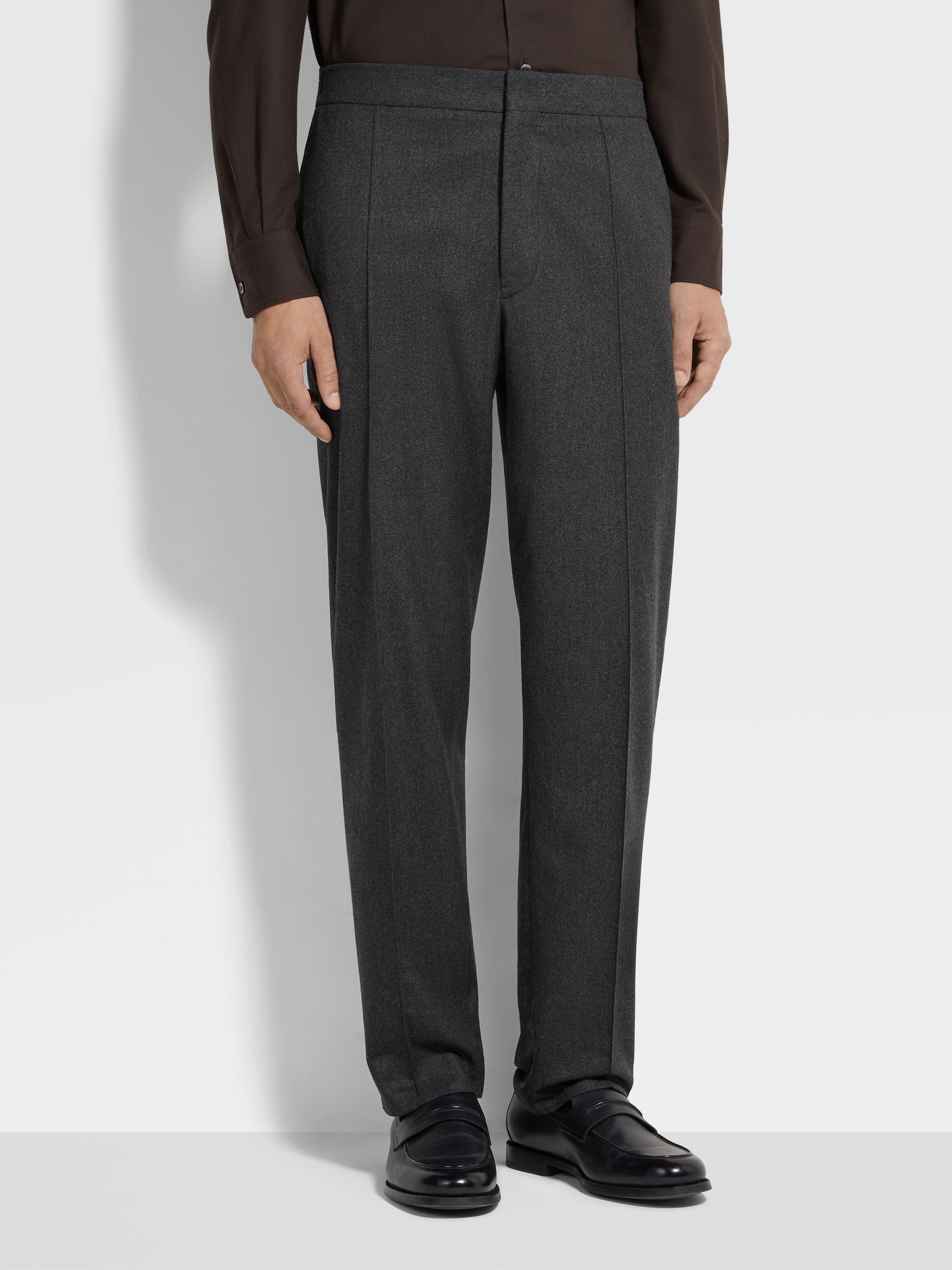 Dark Grey 15milmil15 Wool Silk and Cashmere Pants Product detail photo #4