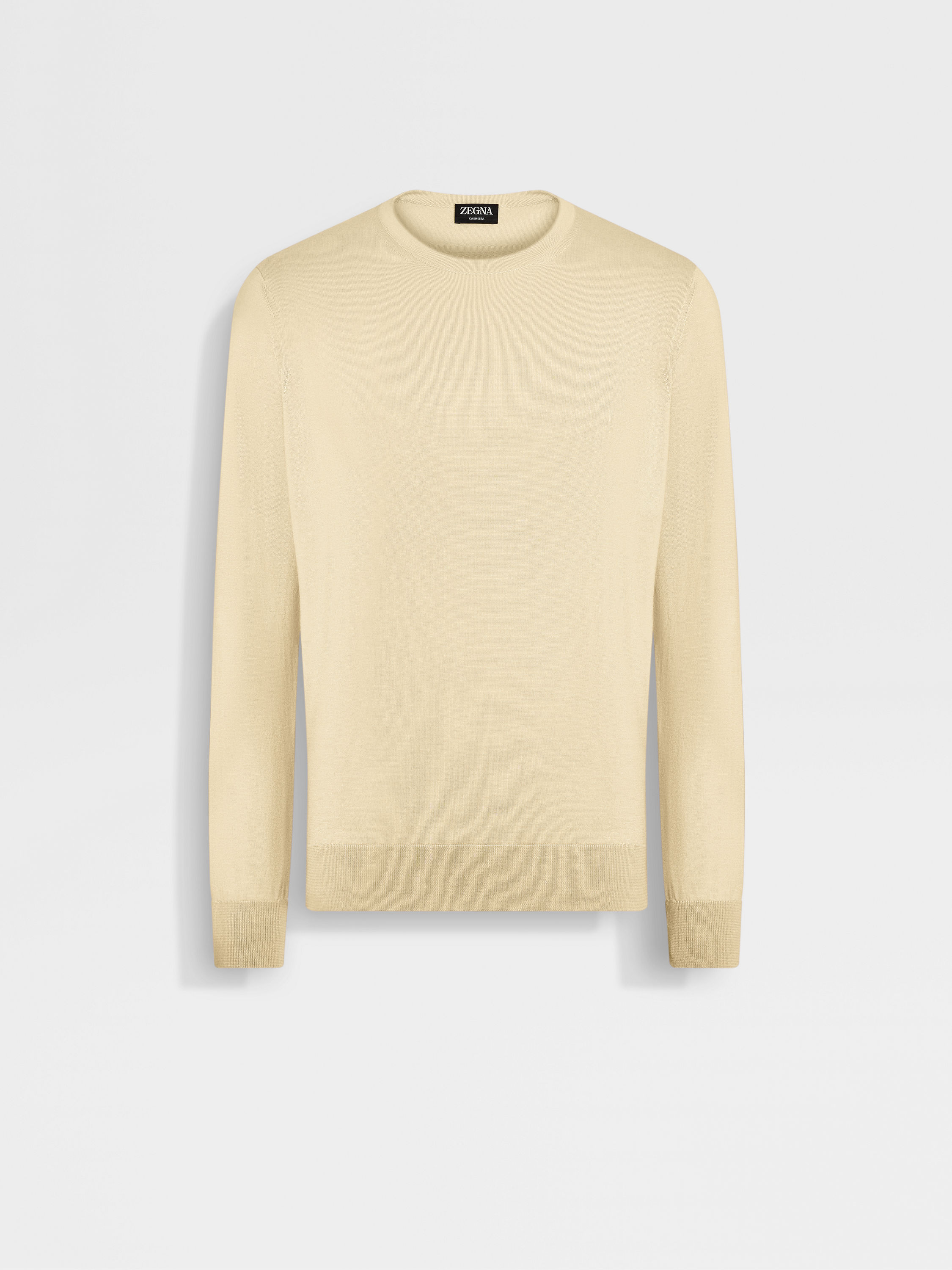 Pastel Yellow Mélange Cashseta Crewneck Main product photo