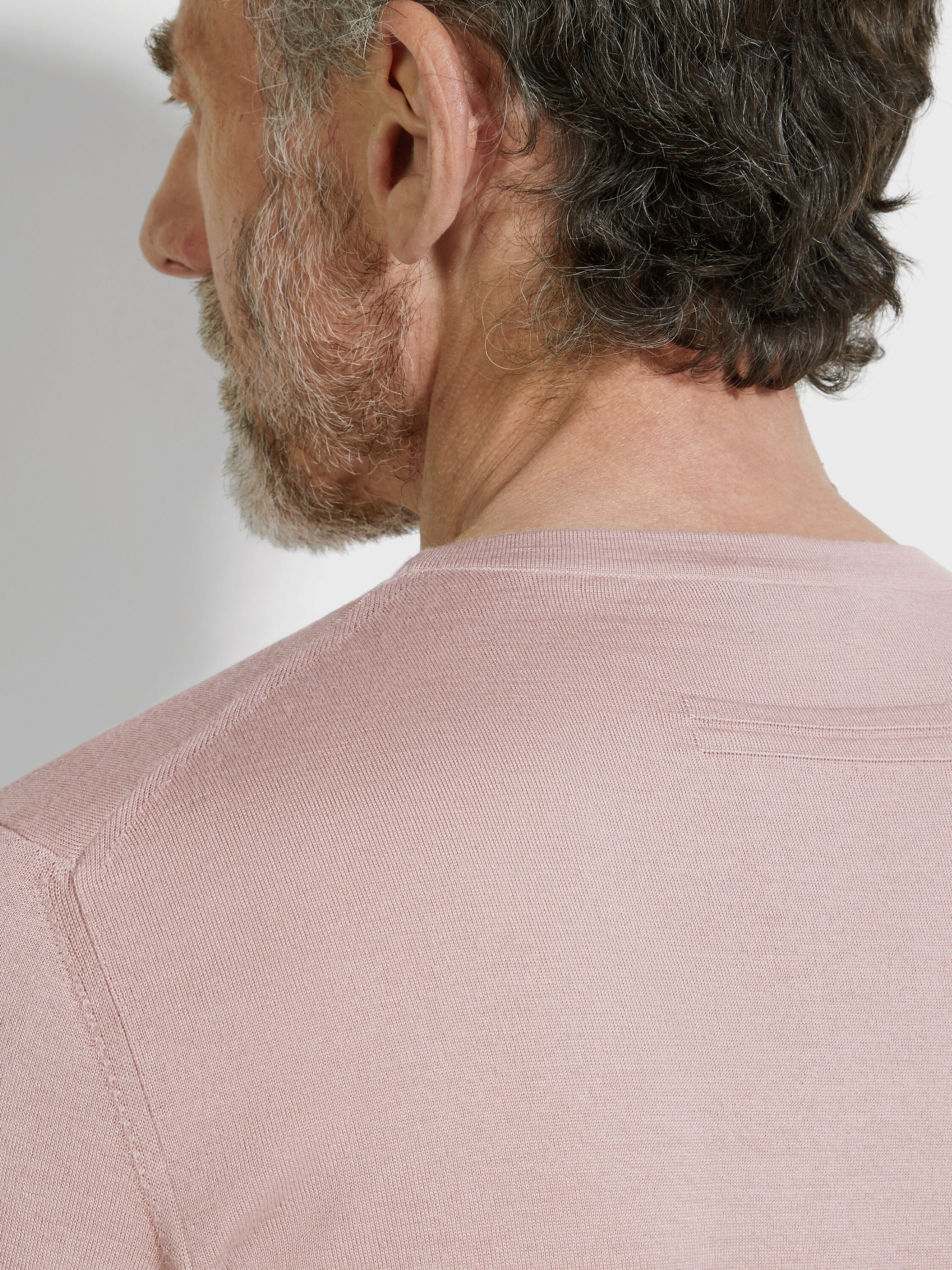 Light Pink Mélange Cashseta Crewneck Product detail photo #1