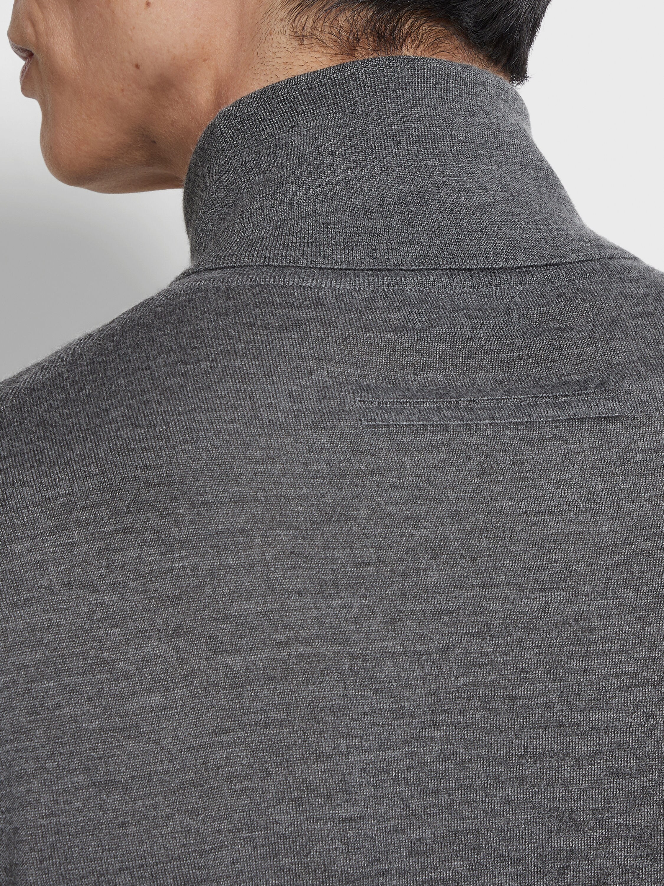 Grey Mélange Cashseta Turtleneck Product detail photo #1