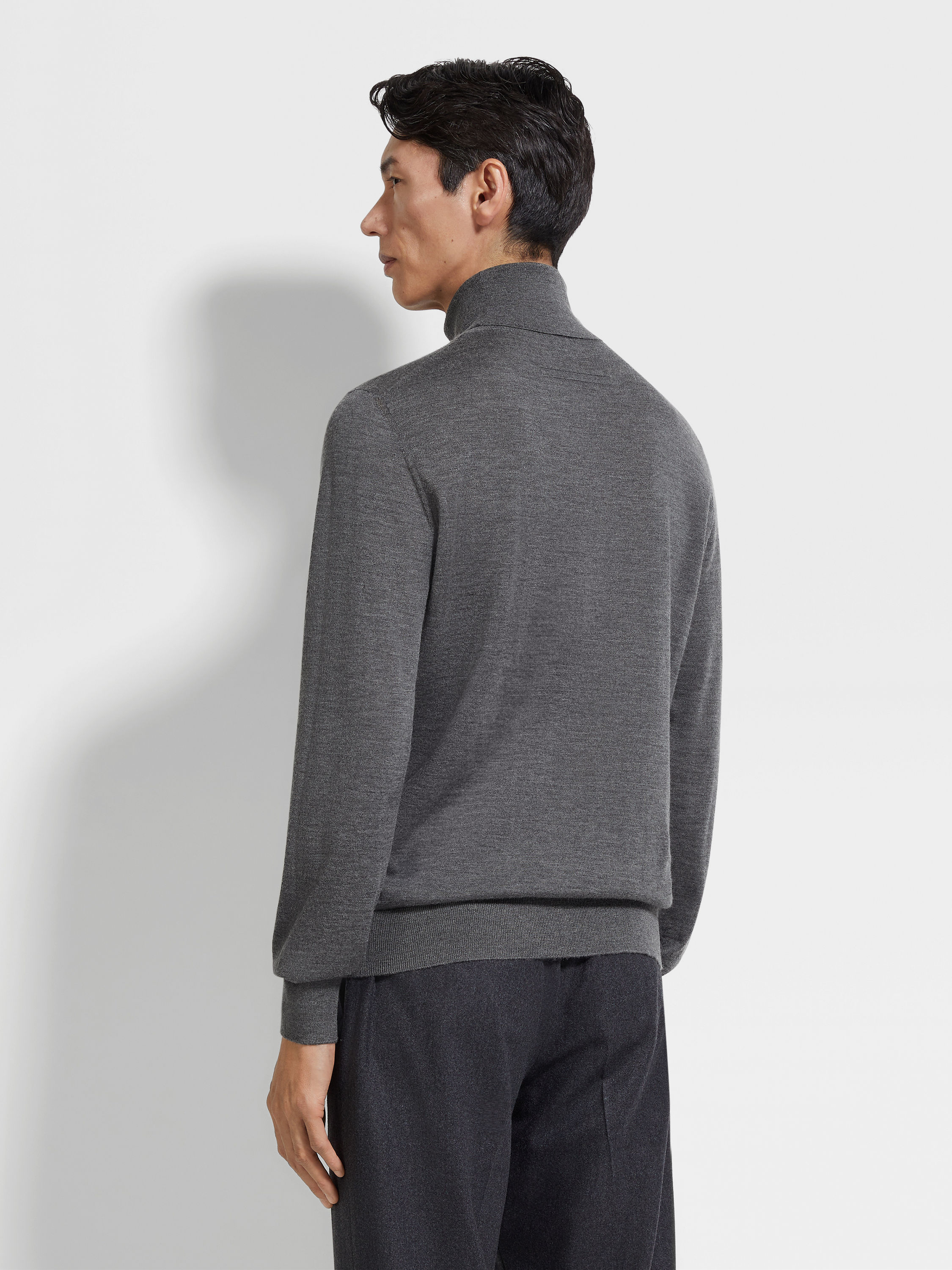 Grey Mélange Cashseta Turtleneck Product detail photo #4