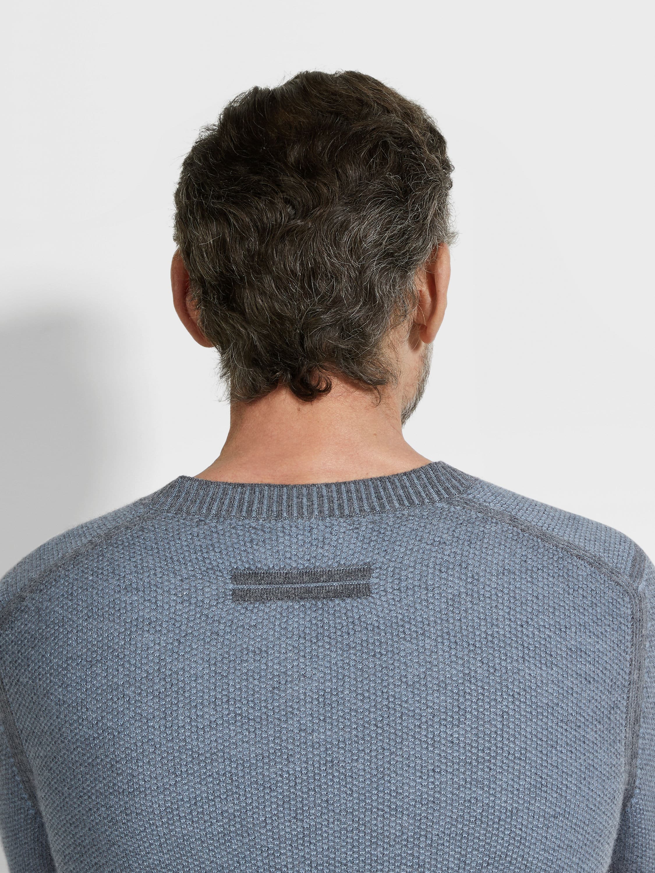 Light Blue Oasi Cashmere Crewneck Product detail photo #1