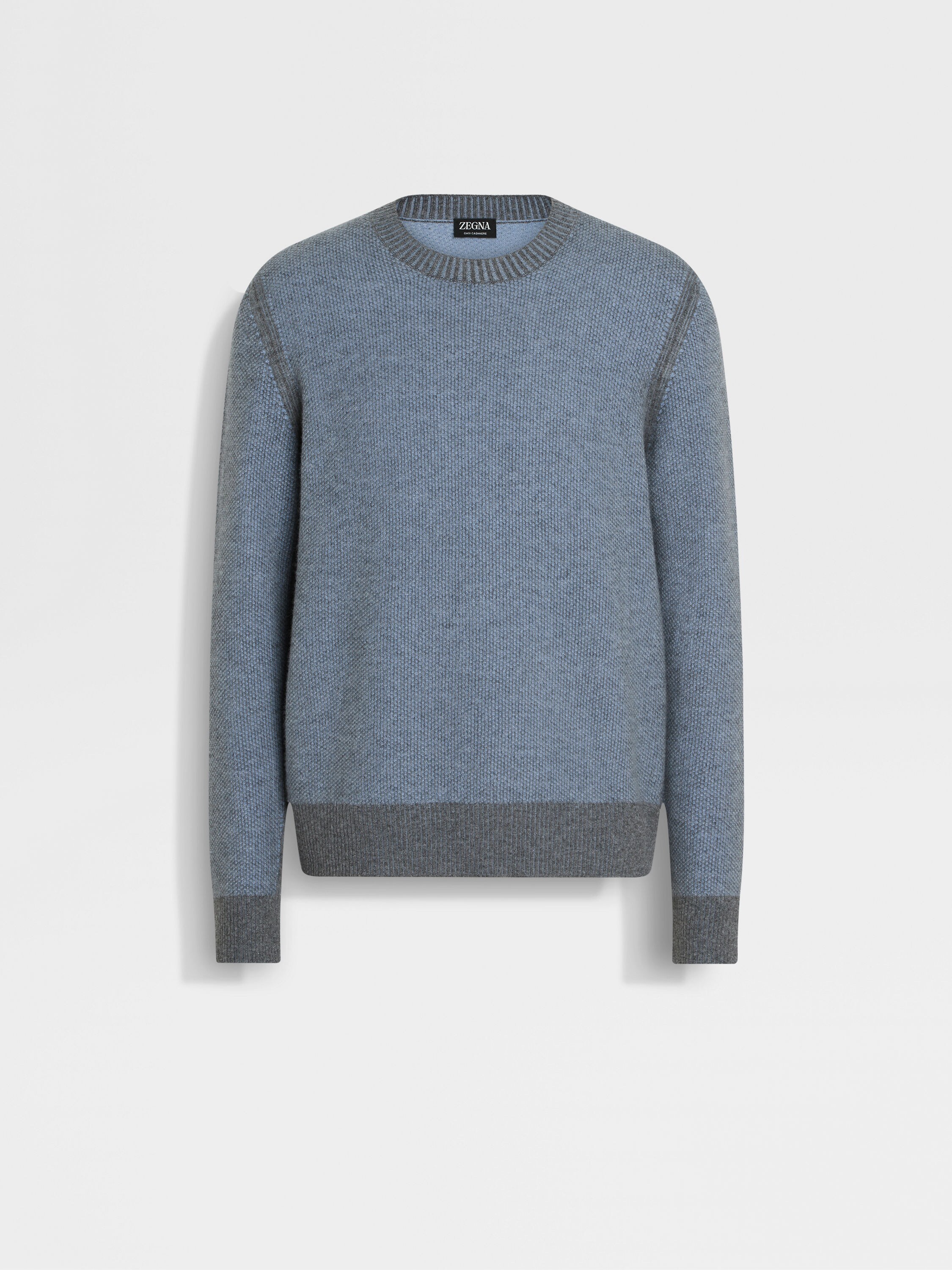 Light Blue Oasi Cashmere Crewneck Main product photo