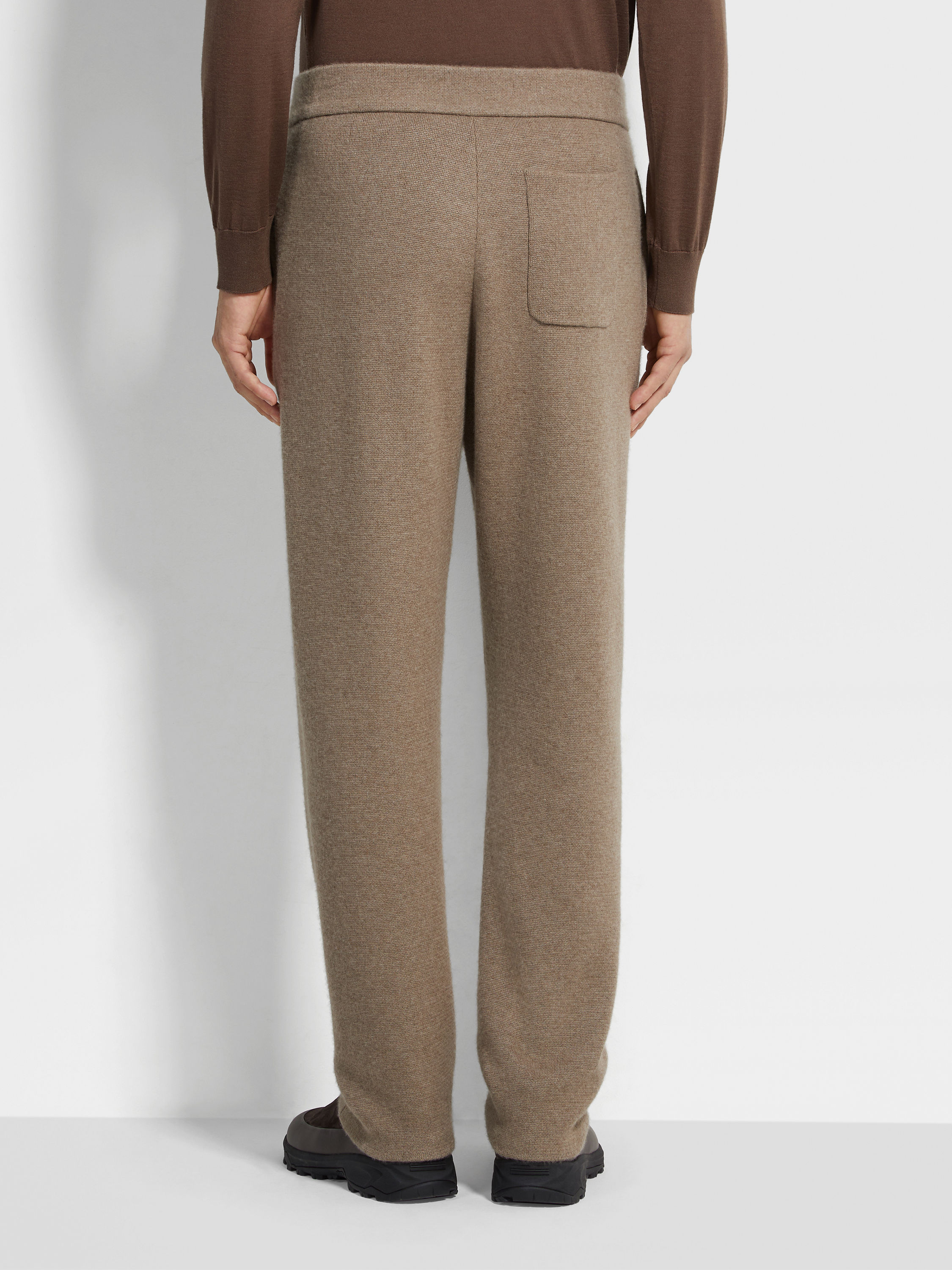 Light Taupe Mélange Oasi Cashmere Pants Product detail photo #5