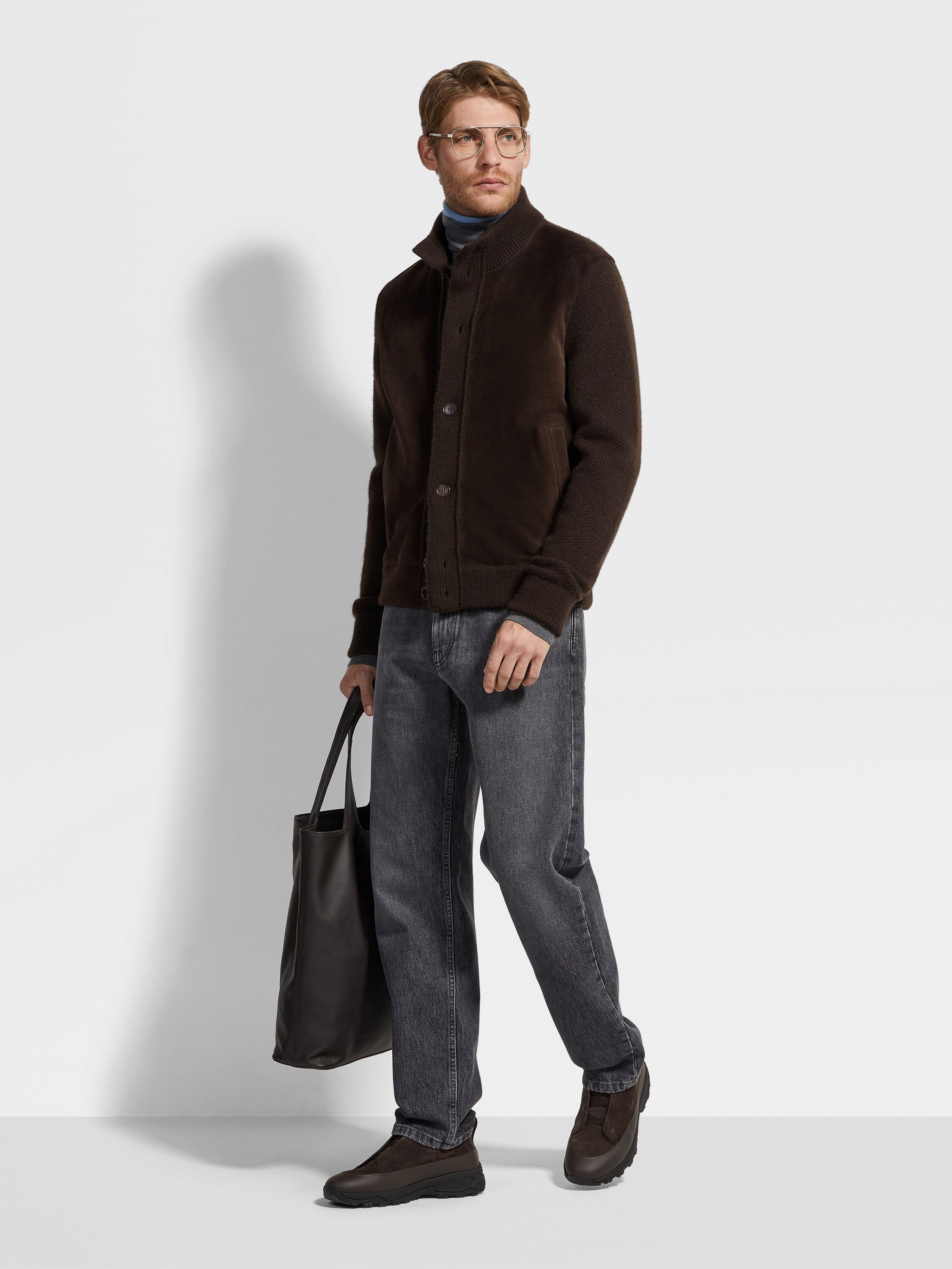 Dark Brown Oasi Cashmere Blouson Product detail photo #2