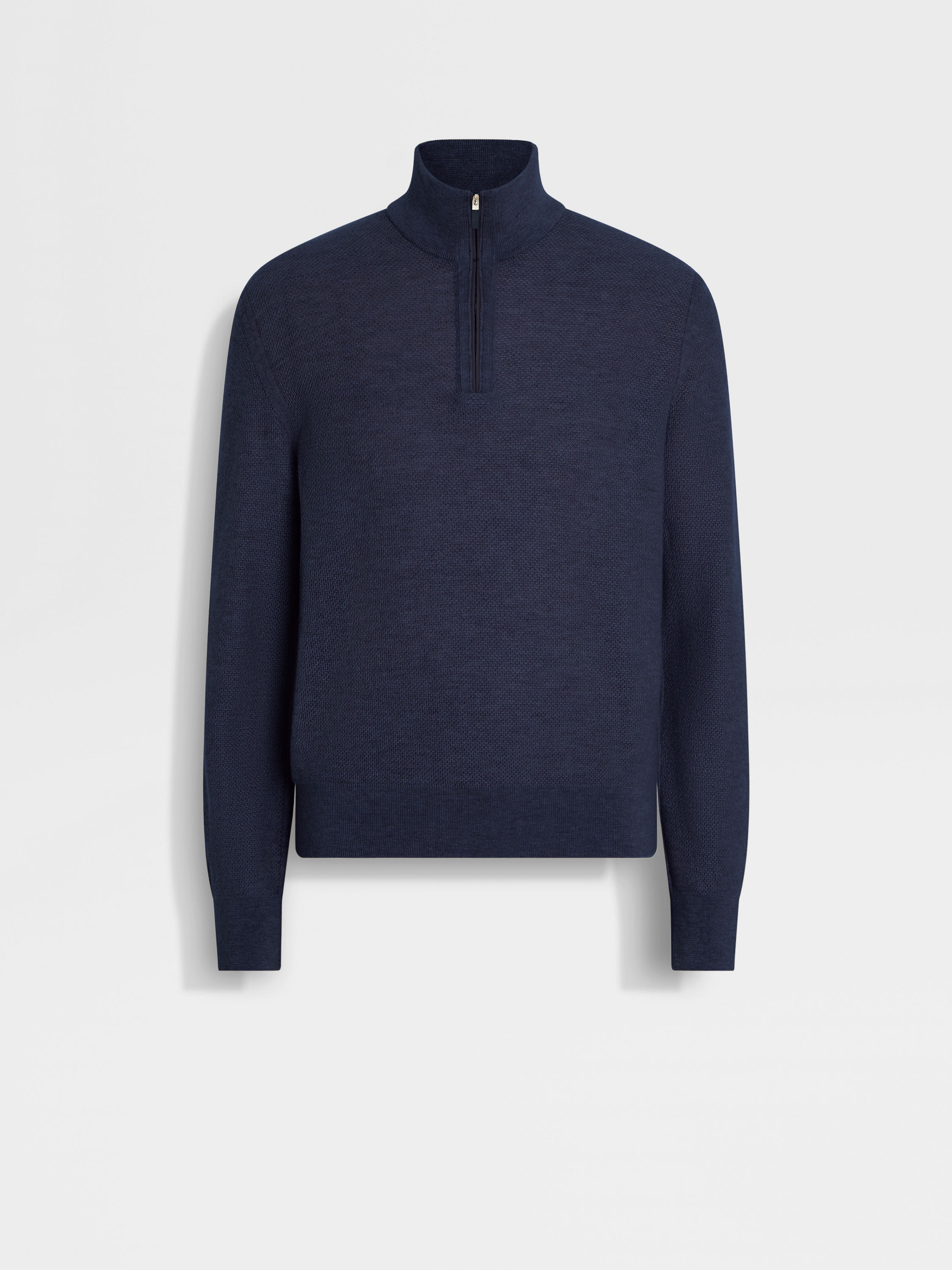 Ink Blue Oasi Cashmere Zip Mock Neck Main product photo