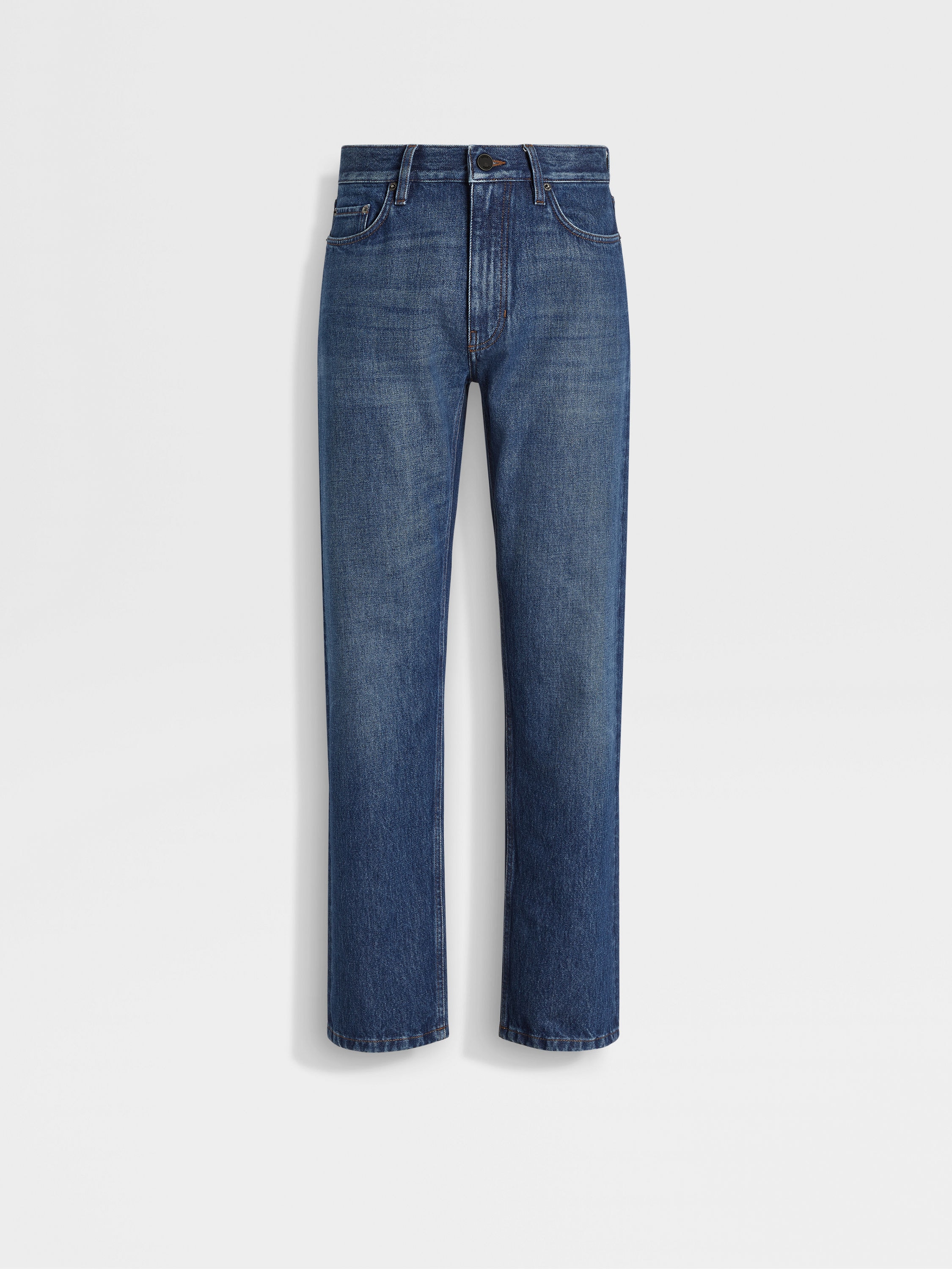 Ink Blue Stone-washed Cotton Roccia Jeans Main product photo
