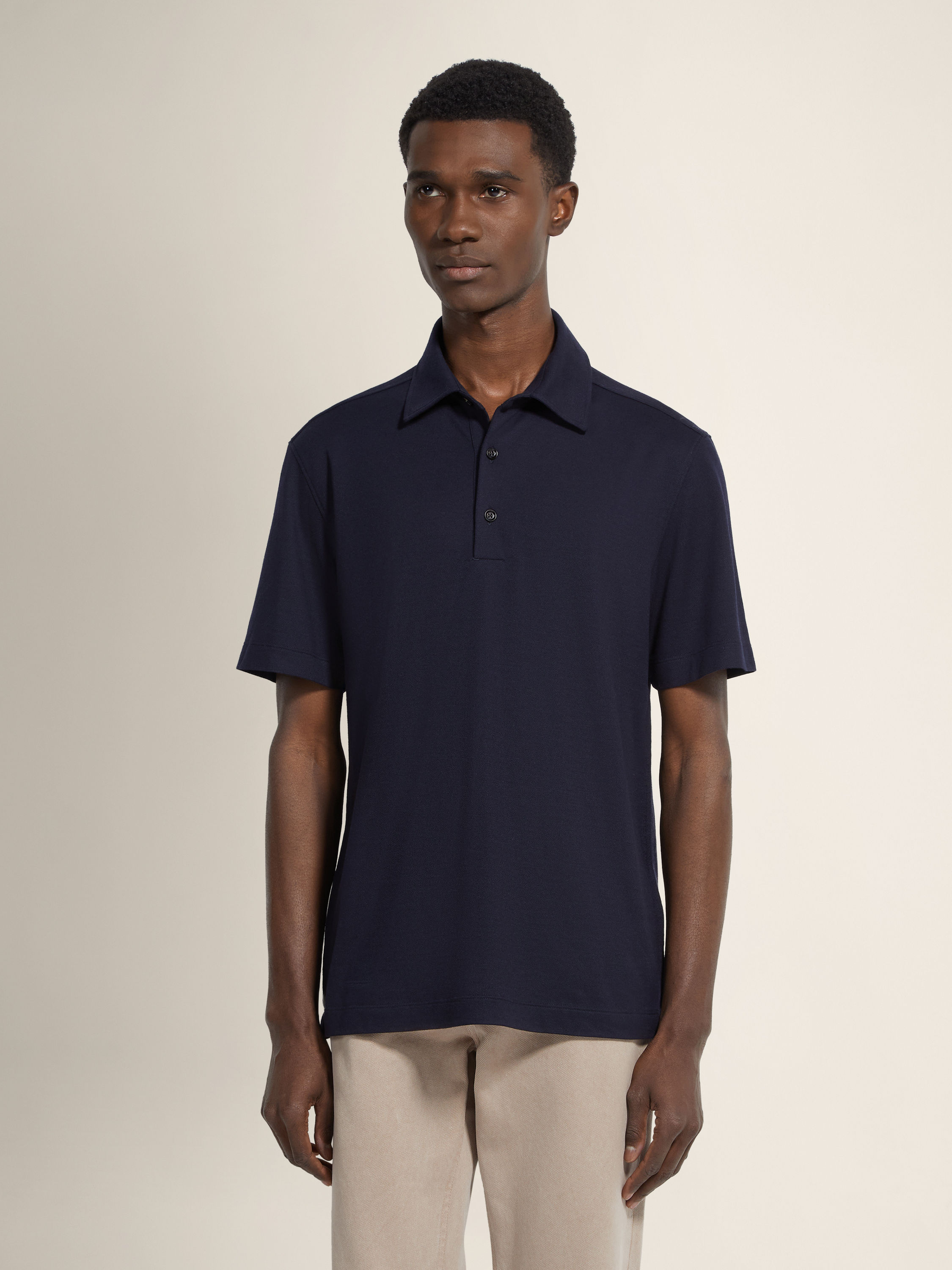Ink Blue Vellus Aureum Polo Shirt Product detail photo #3