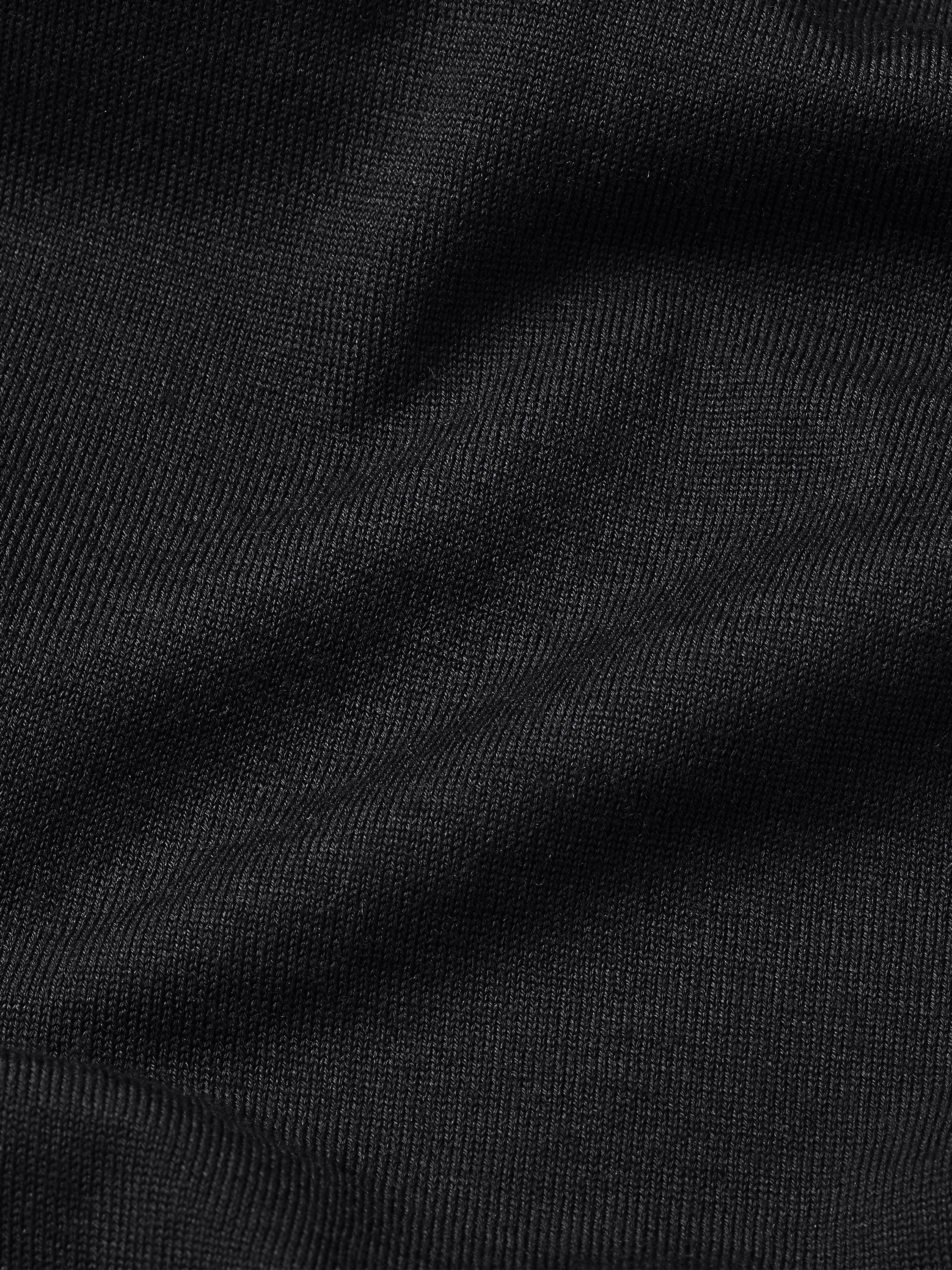 Black Wool Polo Shirt Product detail photo #3
