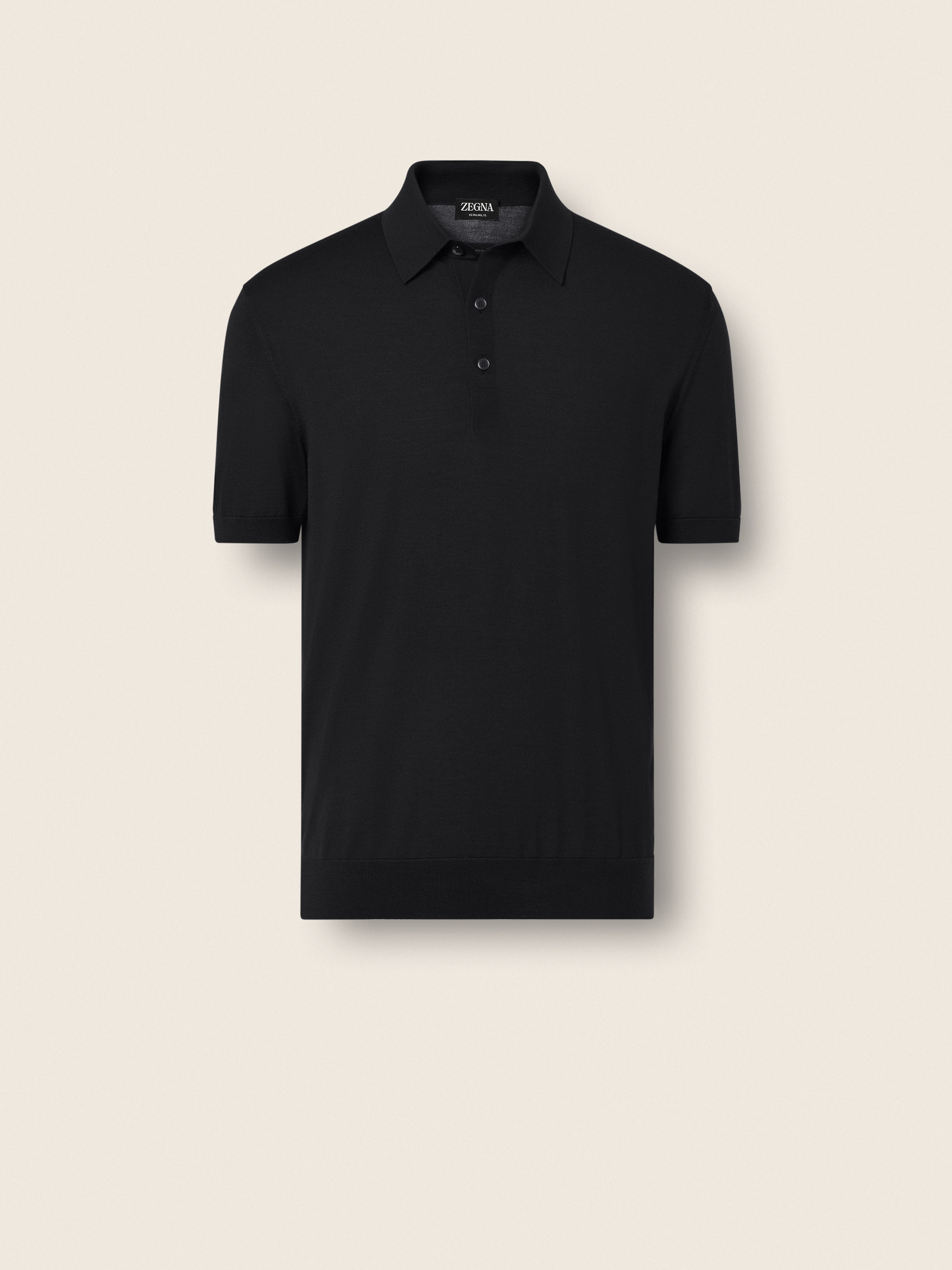 Black Wool Polo Shirt Main product photo