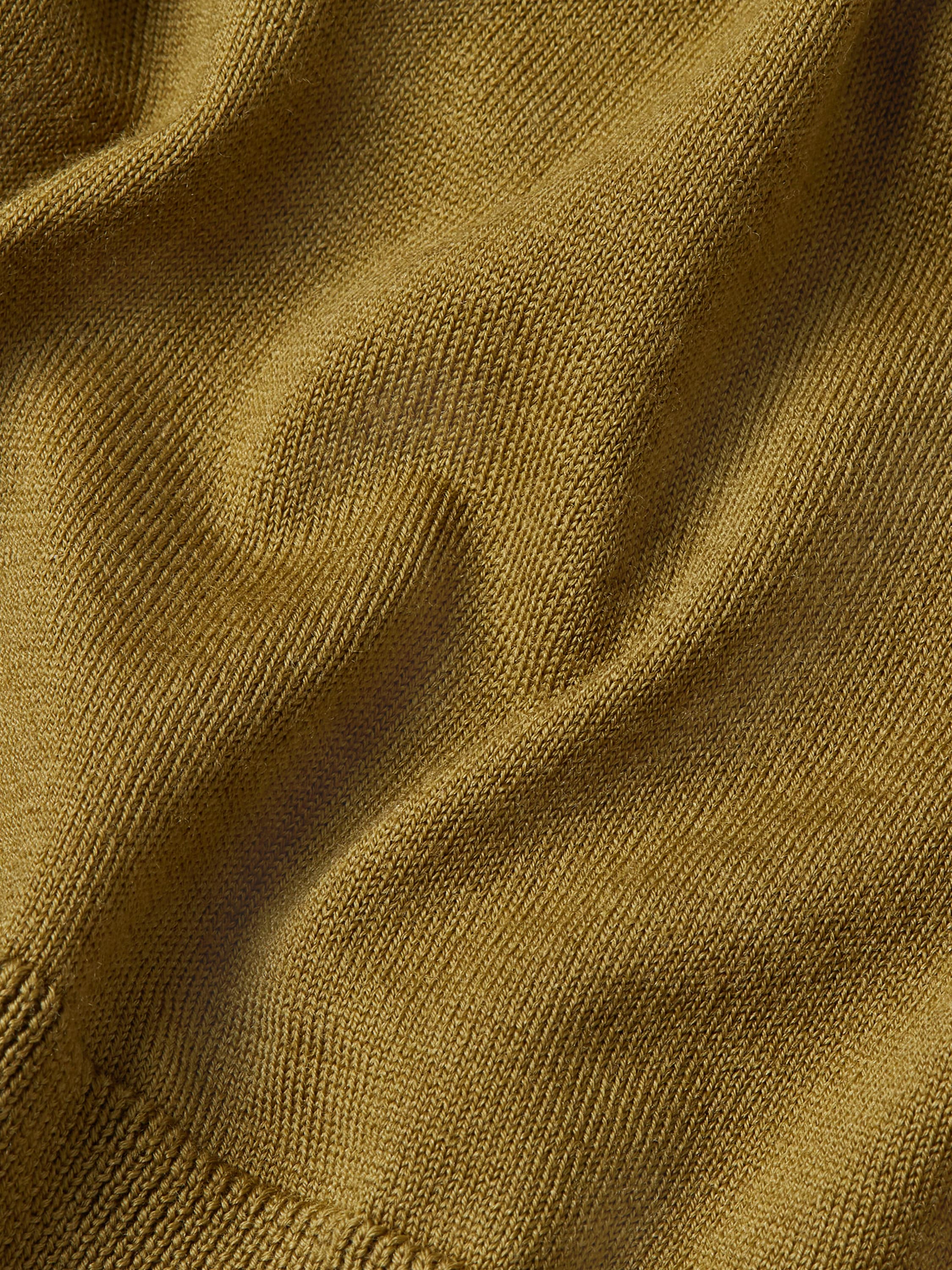 Olive Green Wool Polo Shirt Product detail photo #3