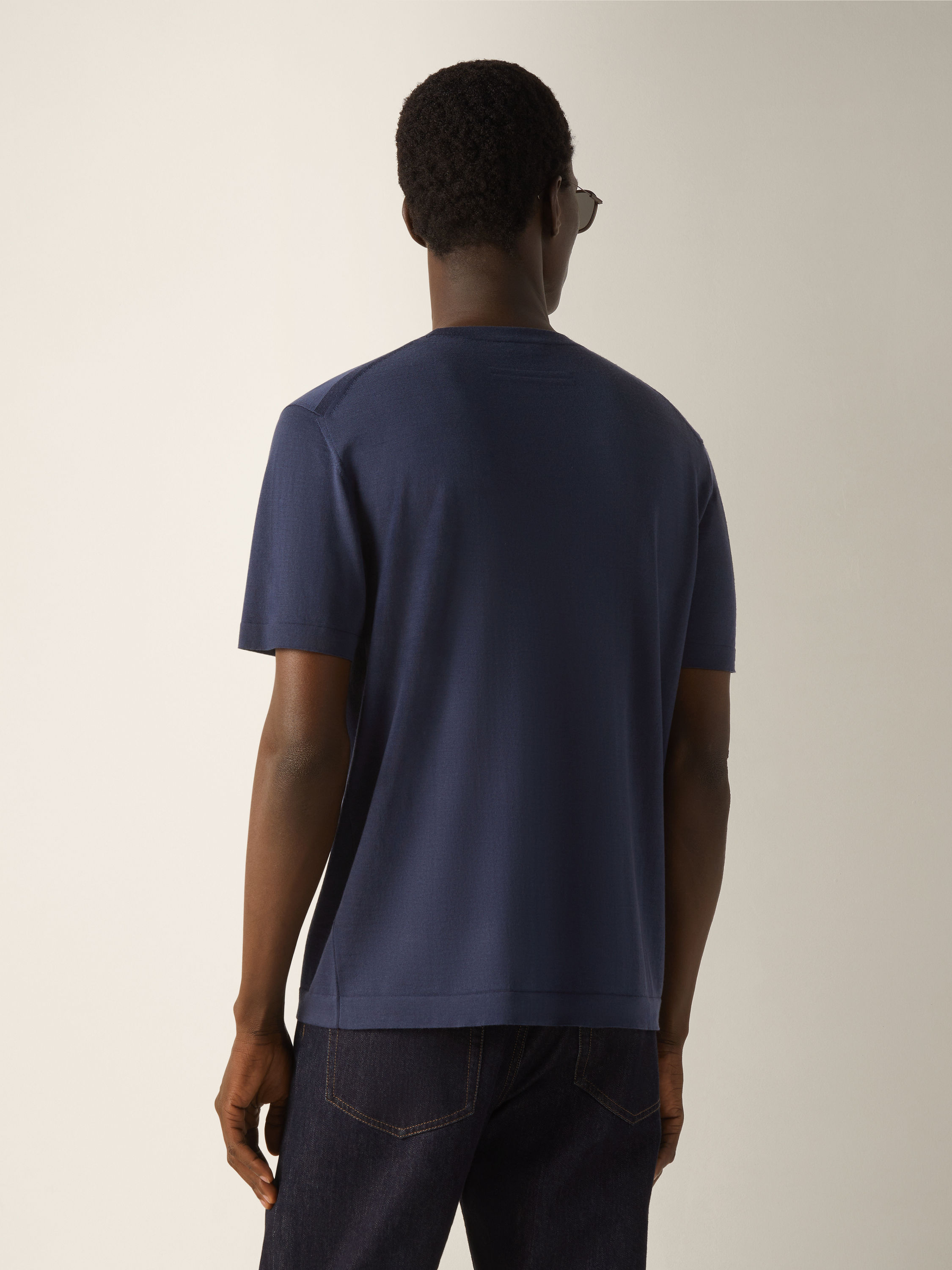 深靛蓝色 15milmil15 羊毛 T 恤 產品細節圖 #4