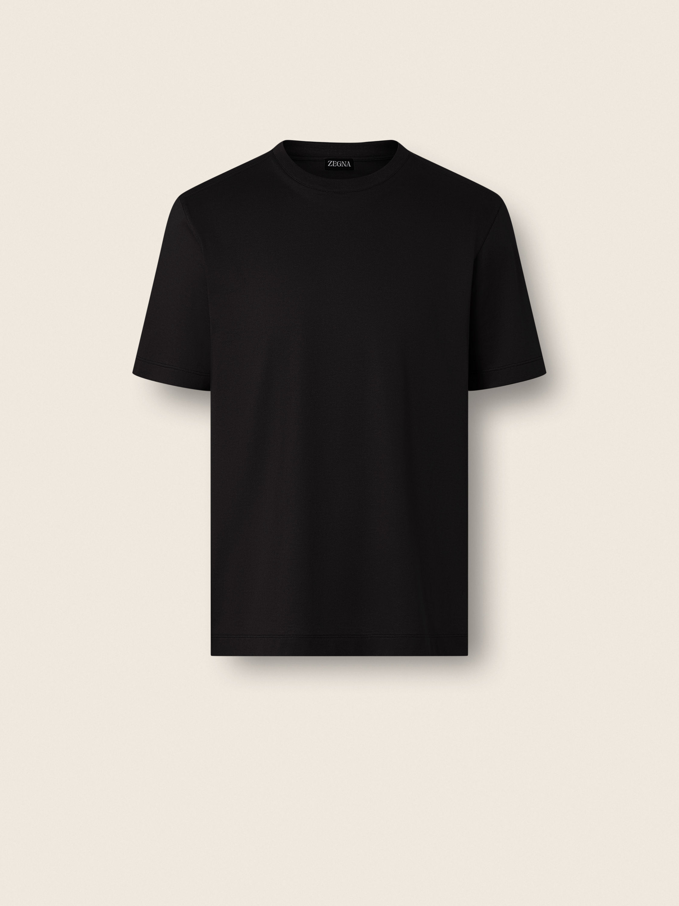 Black Piquet Cotton T-shirt Main product photo